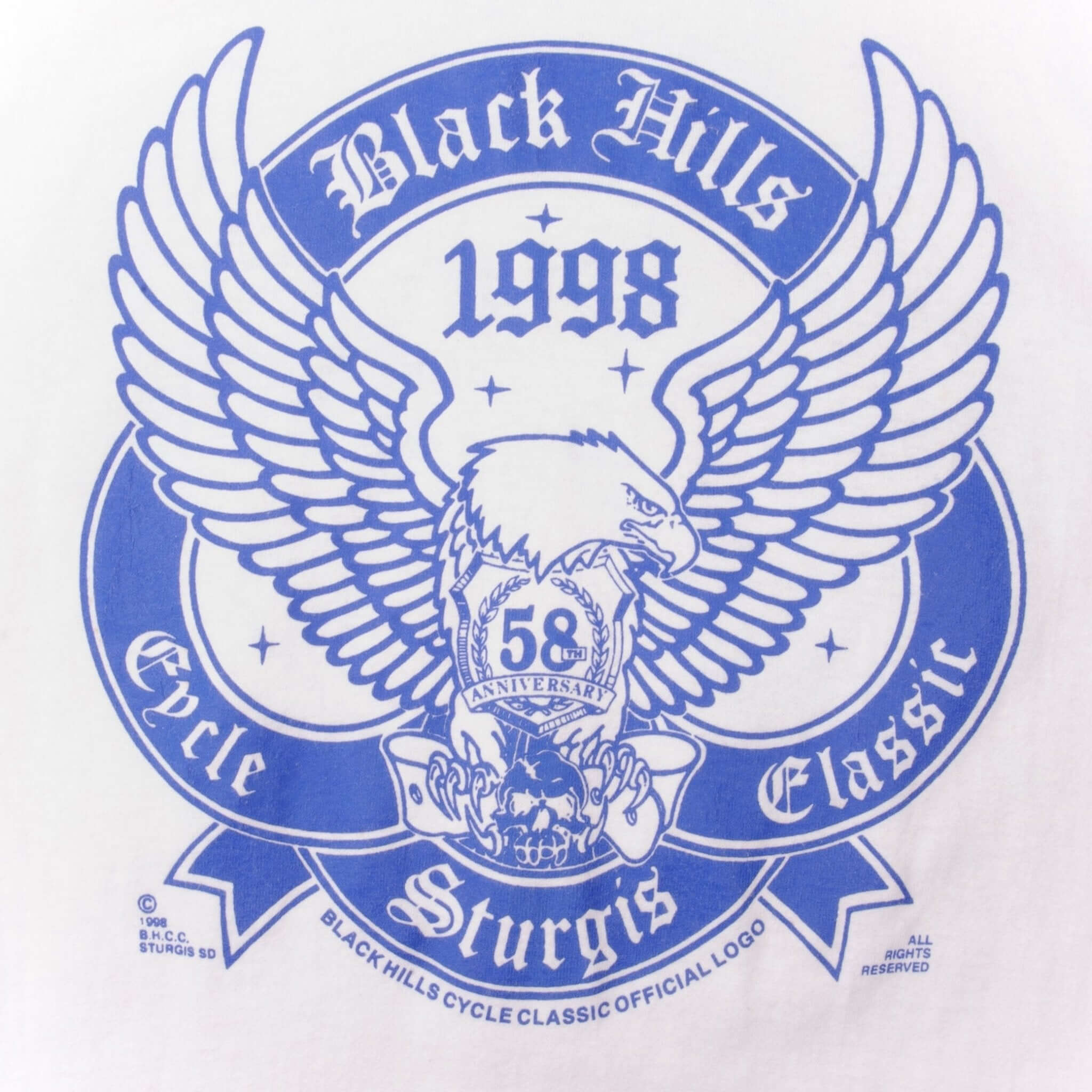 Vintage Sturgis Black Hills Rally Tee Shirt 1998 Size Medium Made In USA With Single Stitch Sleeves