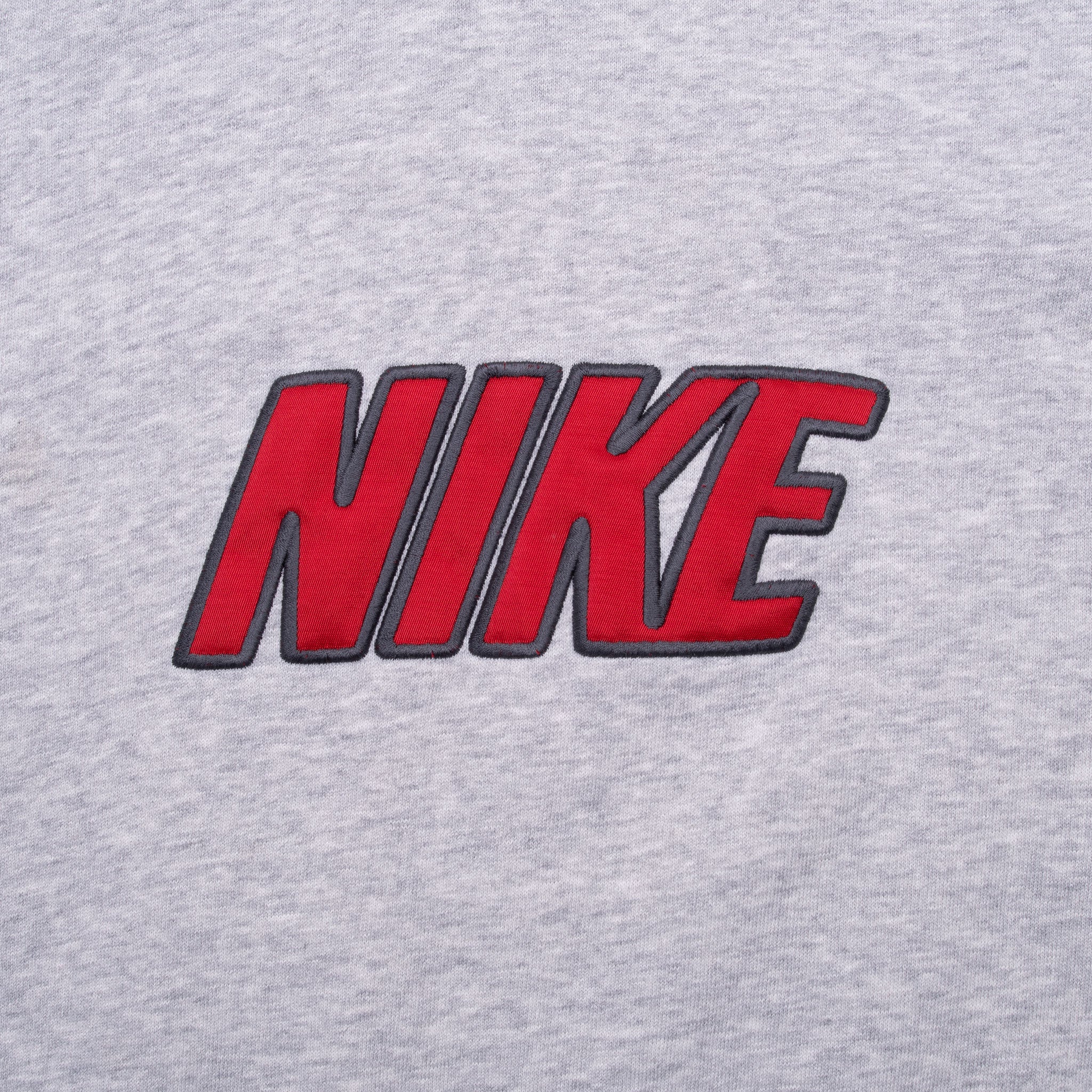 Vintage Nike Spellout Grey Hoodie Sweatshirt 2000S Size Medium