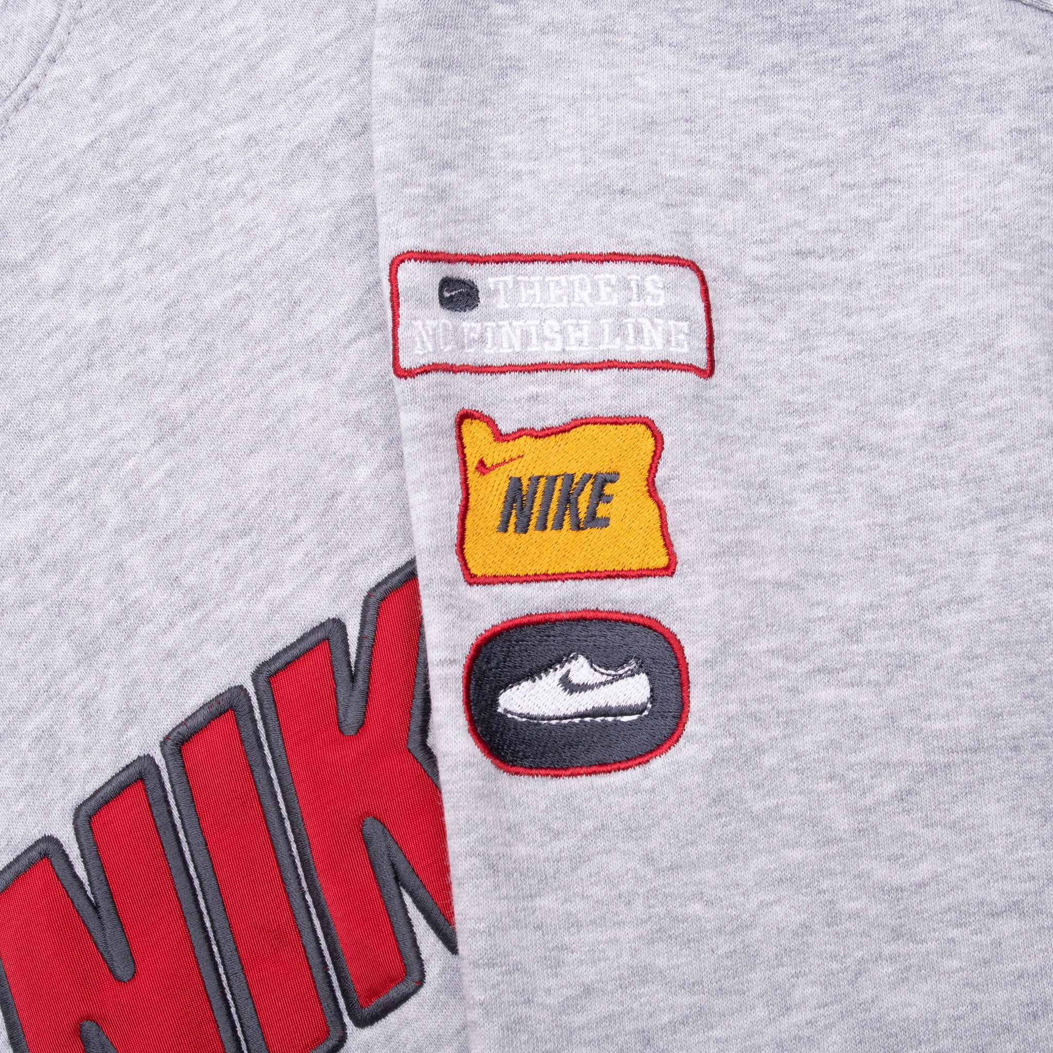 Vintage Nike Spellout Grey Hoodie Sweatshirt 2000S Size Medium