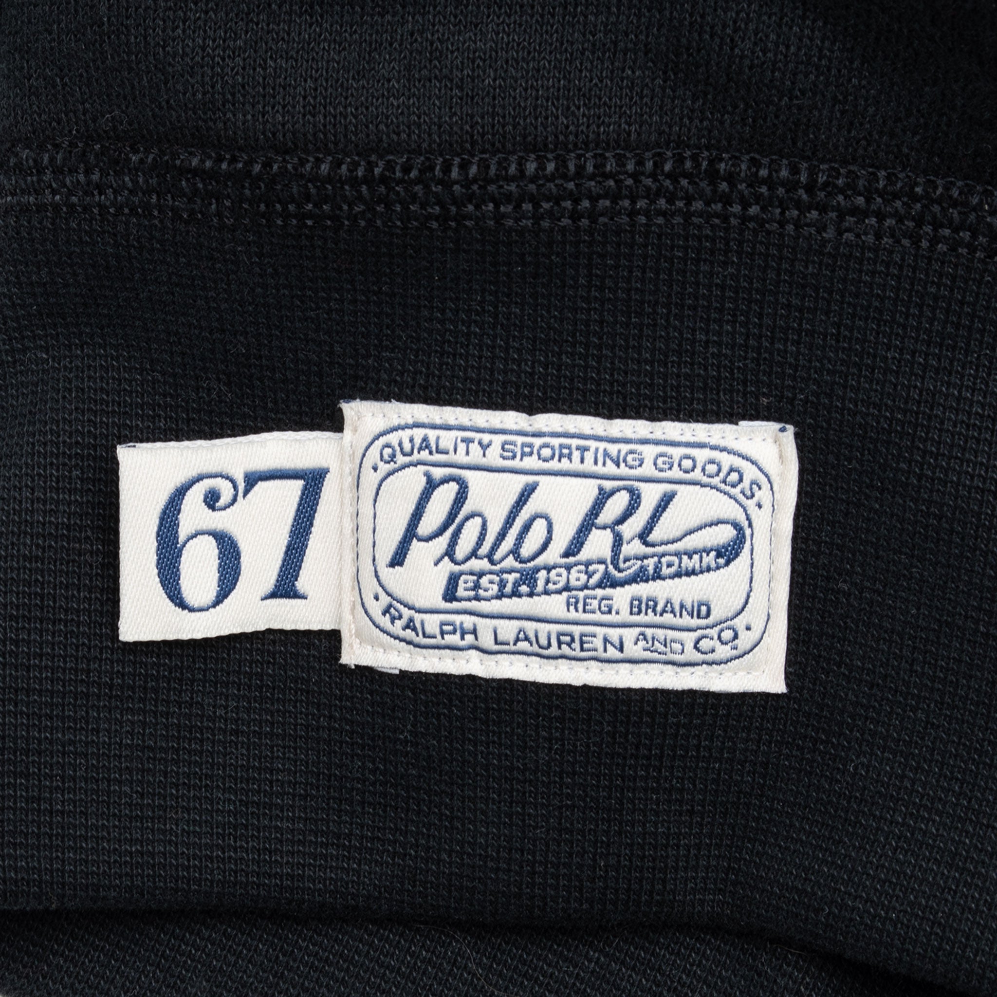 Vintage Polo Ralph Lauren Black Hoodie Sweatshirt Size Large Deadstock