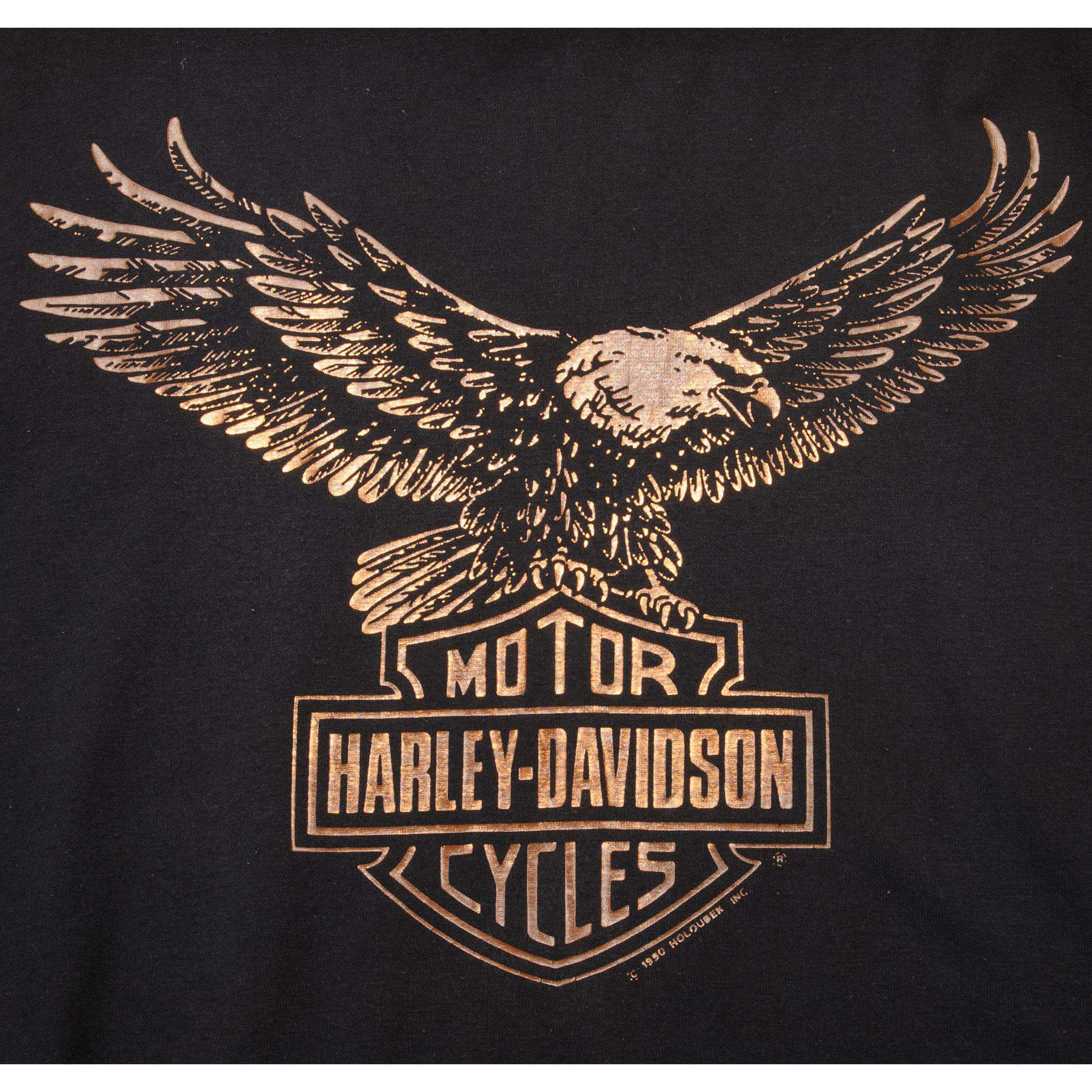 VINTAGE HARLEY DAVIDSON METALLIC TEE SHIRT 1990 SIZE XL MADE IN USA