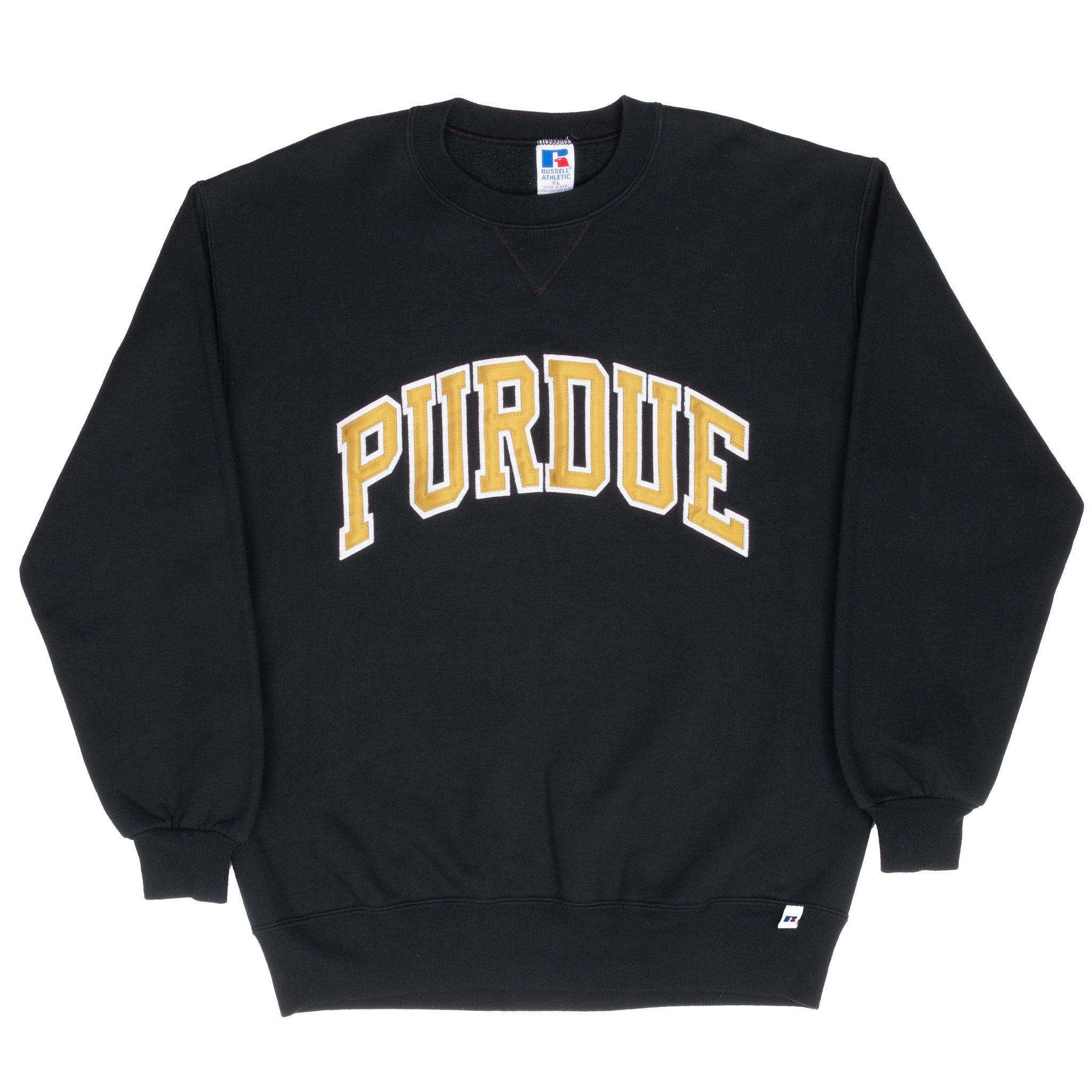 Vintage Purdue University Boilermakers Embroidered Russell Sweatshirt 1990S Size XL Made In USA