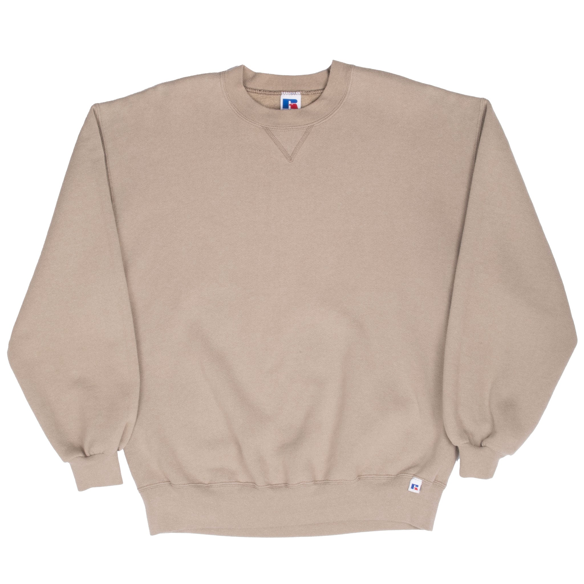 Vintage Russell Athletic Beige Blank Sweatshirt 1990S Large Made In Usa