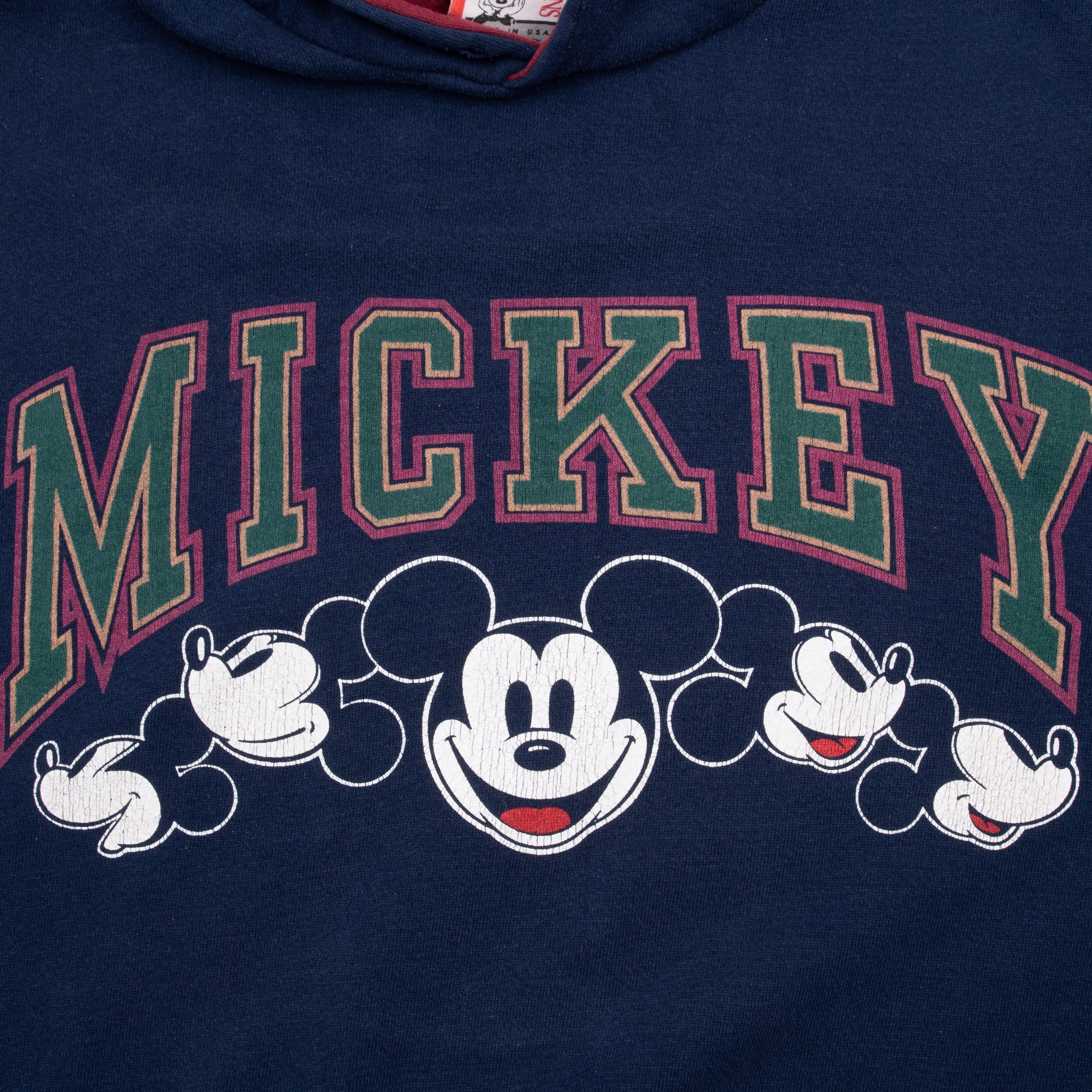 Vintage Disney Mickey Mouse Hoodie Sweatshirt 1990S Size Large