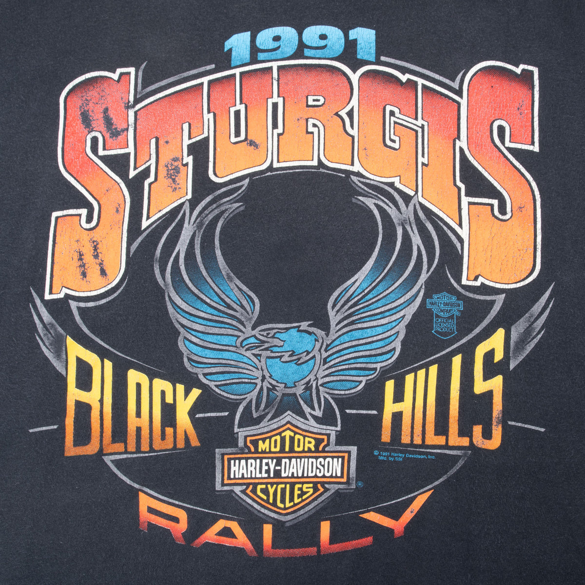 Harley-Davidson 1991 Sturgis Black Hills Rally front graphic with eagle