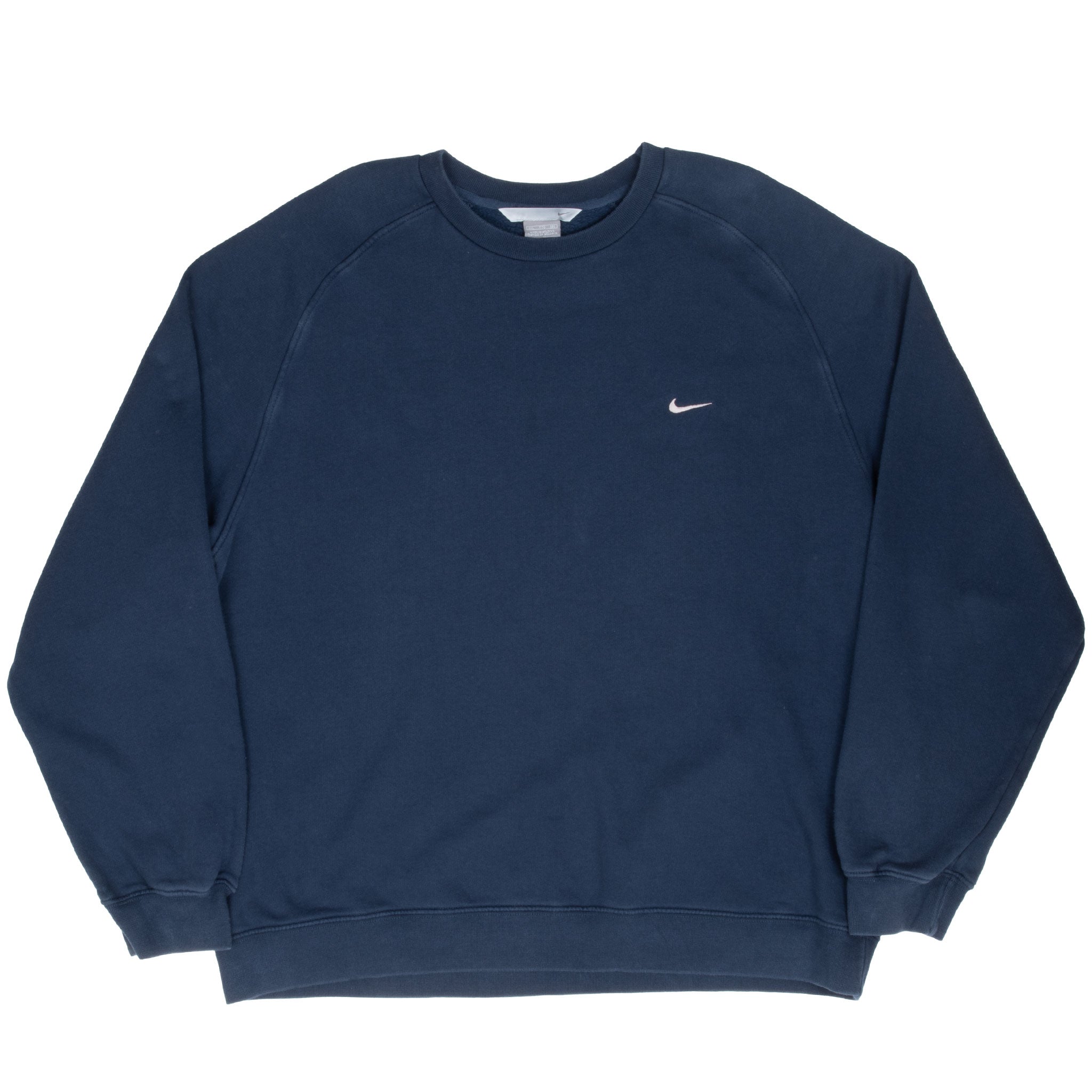 Vintage Nike Classic Swoosh Navy Blue Sweatshirt 2000S Size 2XL