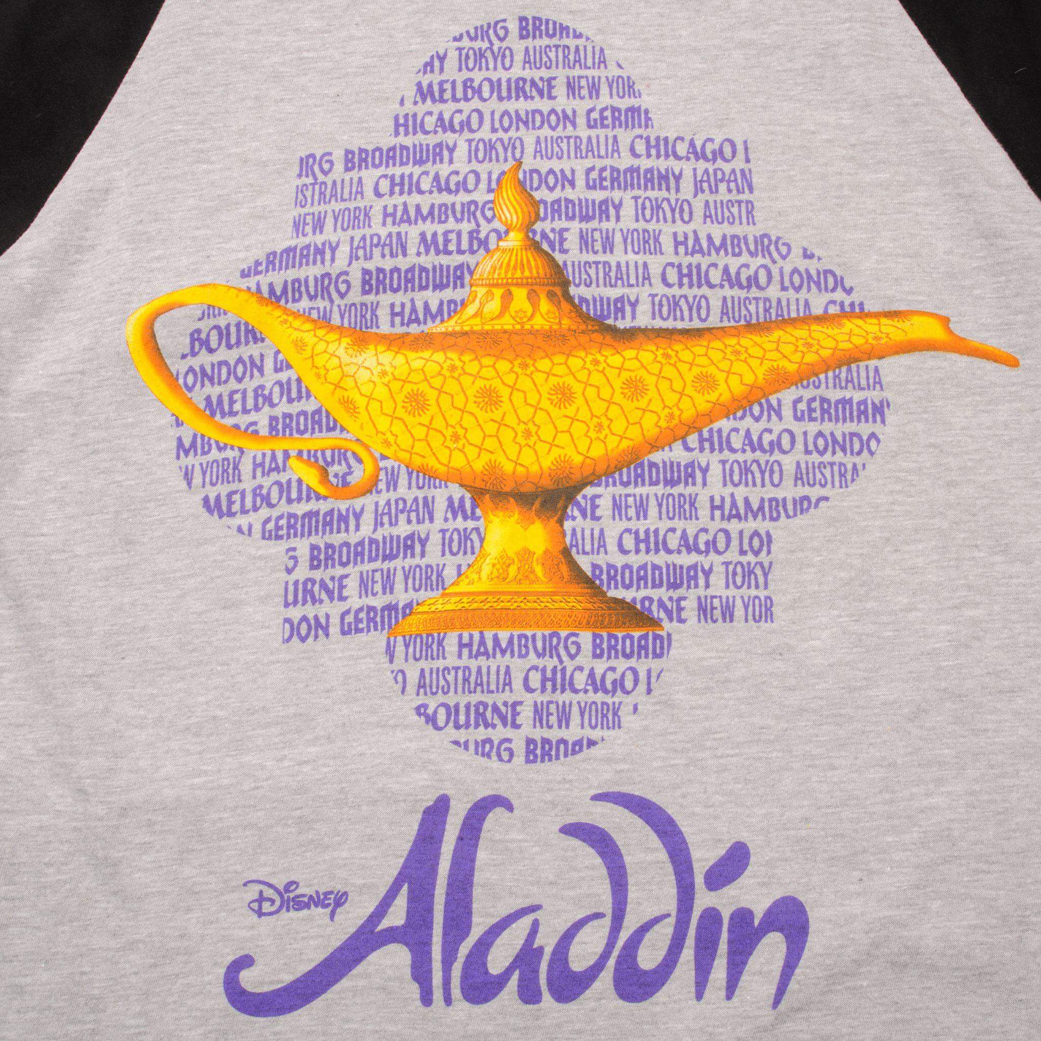 VINTAGE DISNEY ALADDIN RAGLAN TEE SHIRT 90'S SIZE MEDIUM