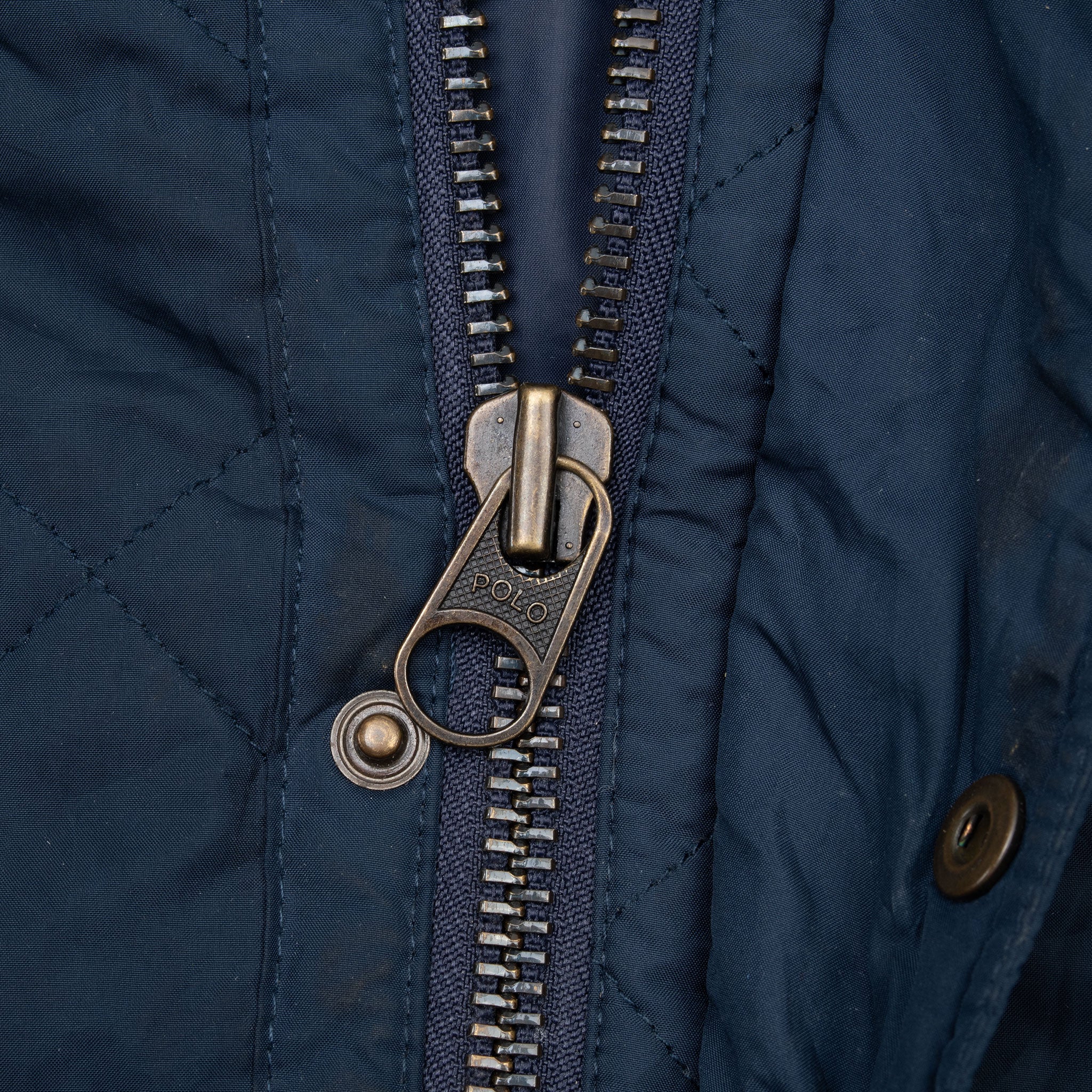 Vintage Polo Ralph Lauren Blue Quilted Vest Jacket Size Large