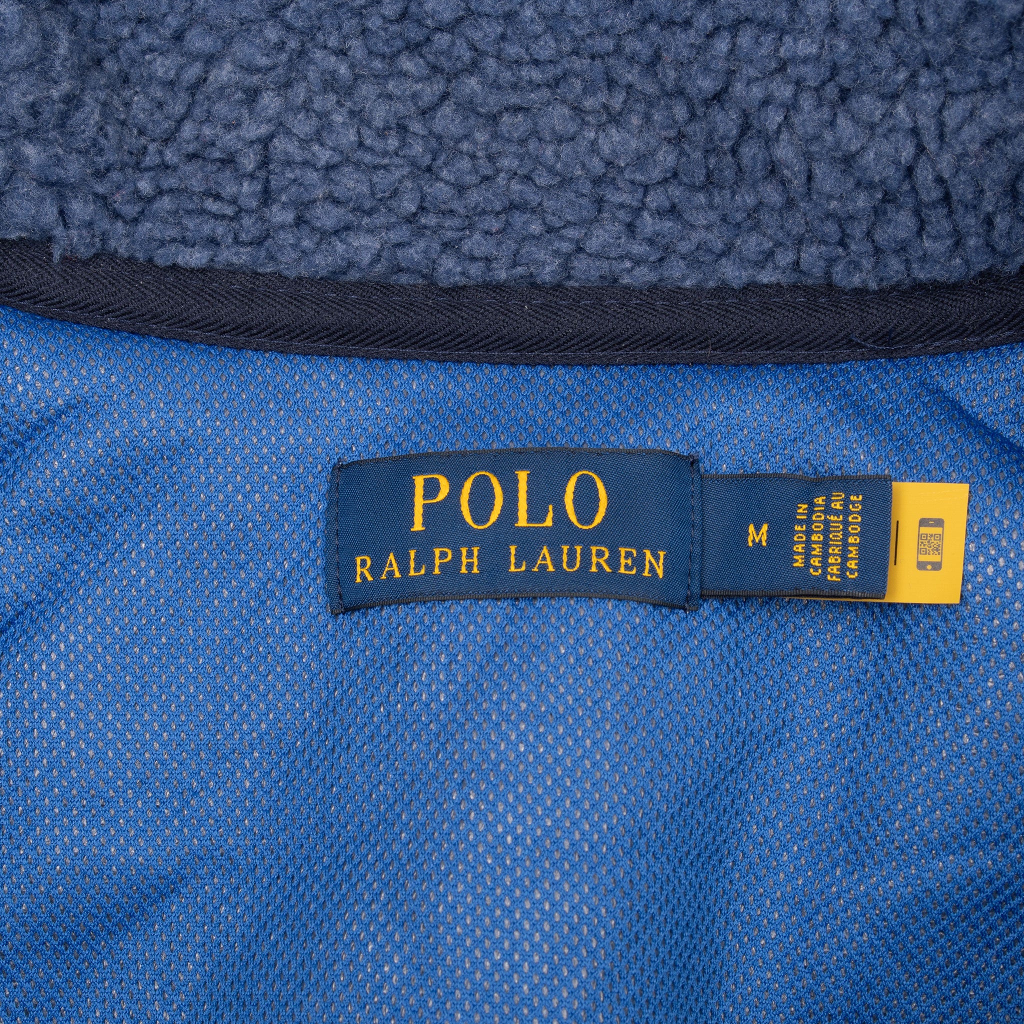 Vintage Polo Ralph Lauren Blue Fleece Jacket Size Medium