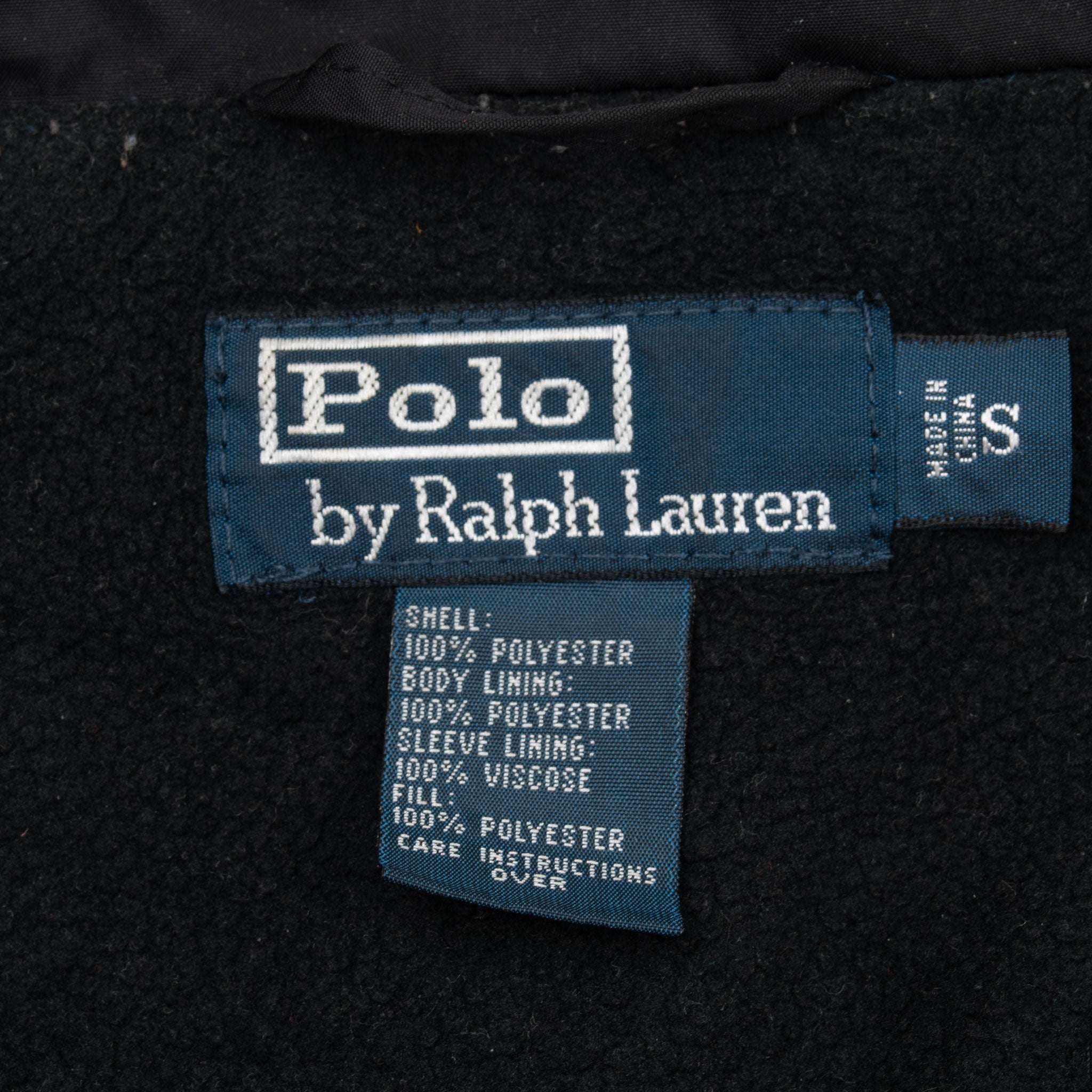 Vintage Polo Ralph Lauren Black Windbreaker Jacket 1990S Size Small