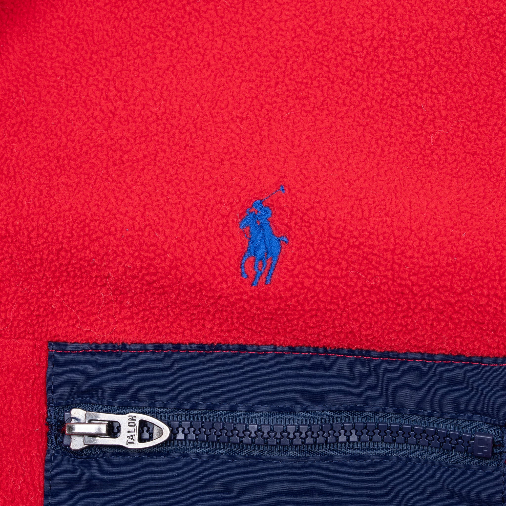 Vintage Ralph Lauren Red Pullover Fleece Jacket Size Large