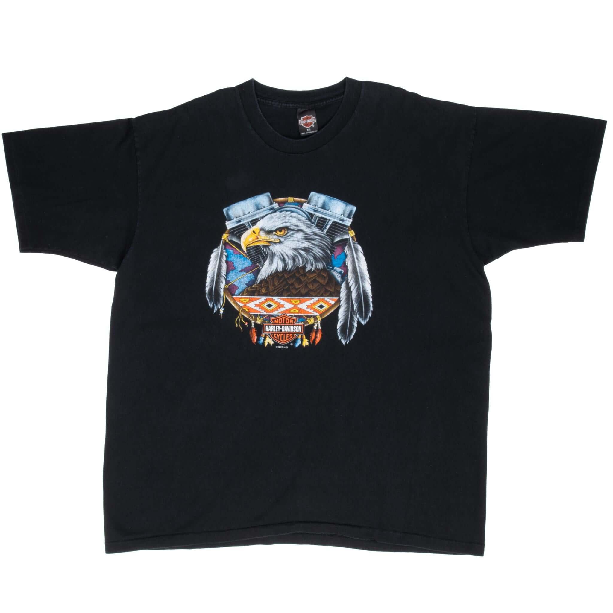 Vintage Harley Davidson Omaha Nebraska Eagle Tee Shirt 1997 Size 2XL Made In Usa