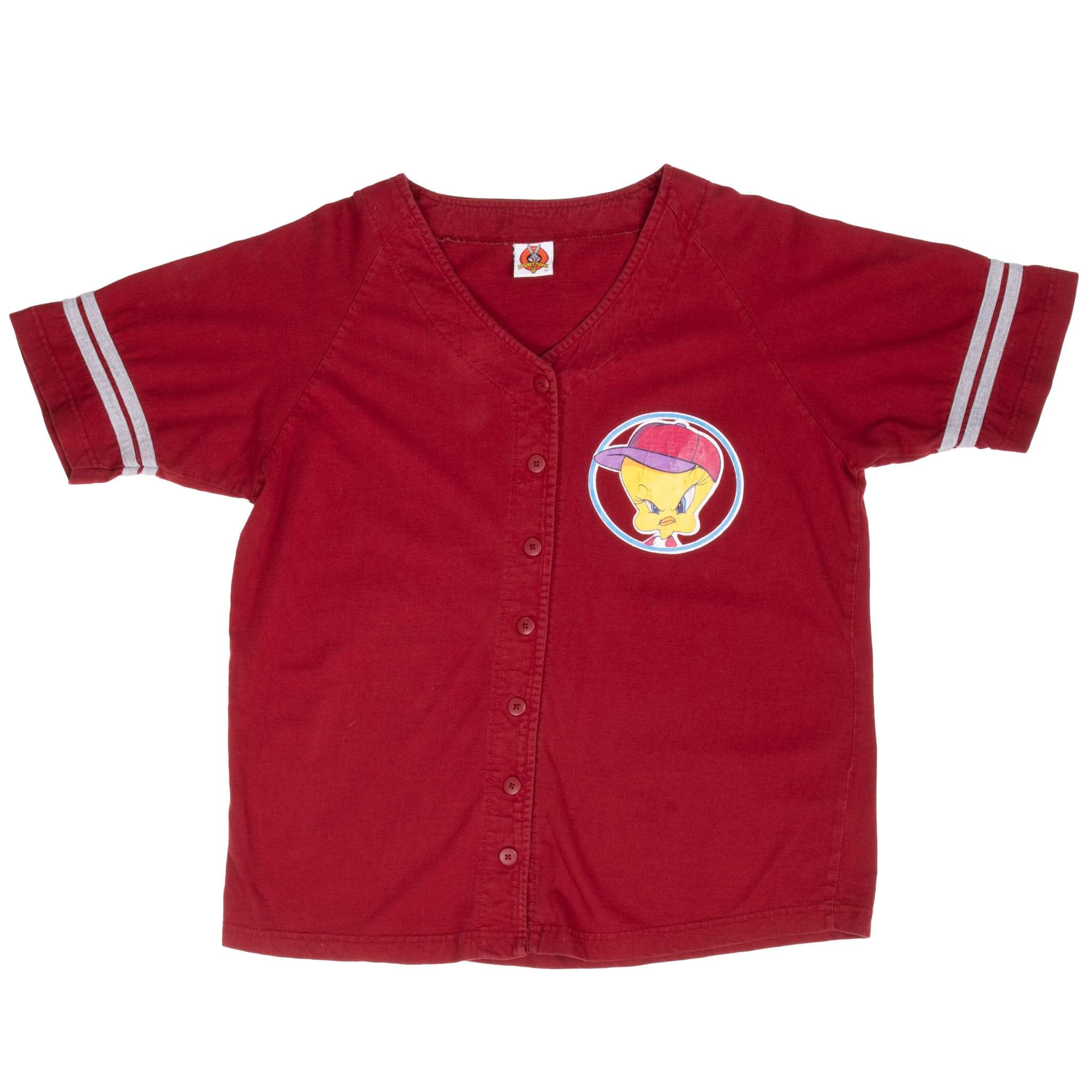 Vintage Looney Tunes Tweety Baseball Button Down Jersey 2001 Size Large
