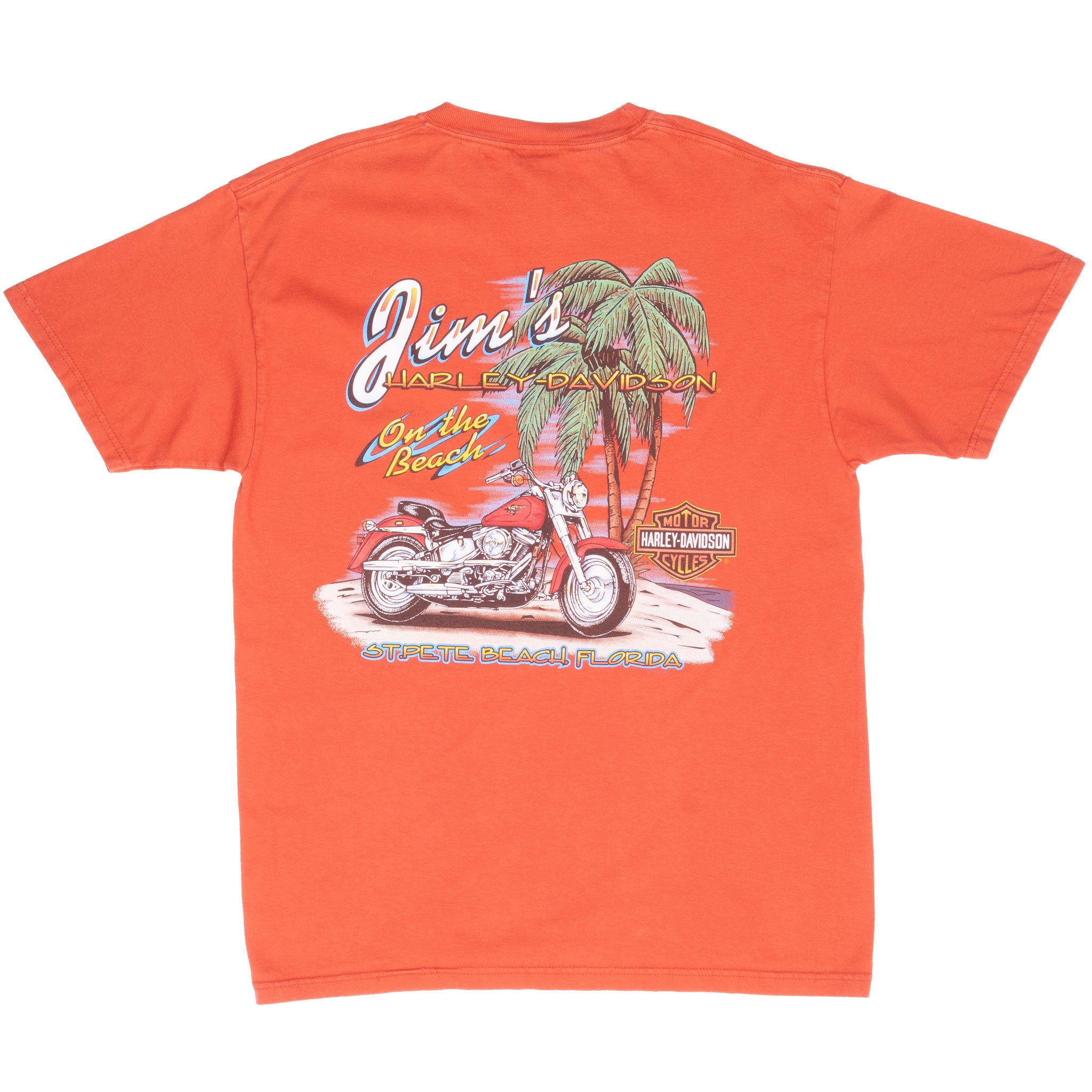 Vintage Harley Davidson St Pete Florida 2008 Tee Shirt Size Large Made In Usa