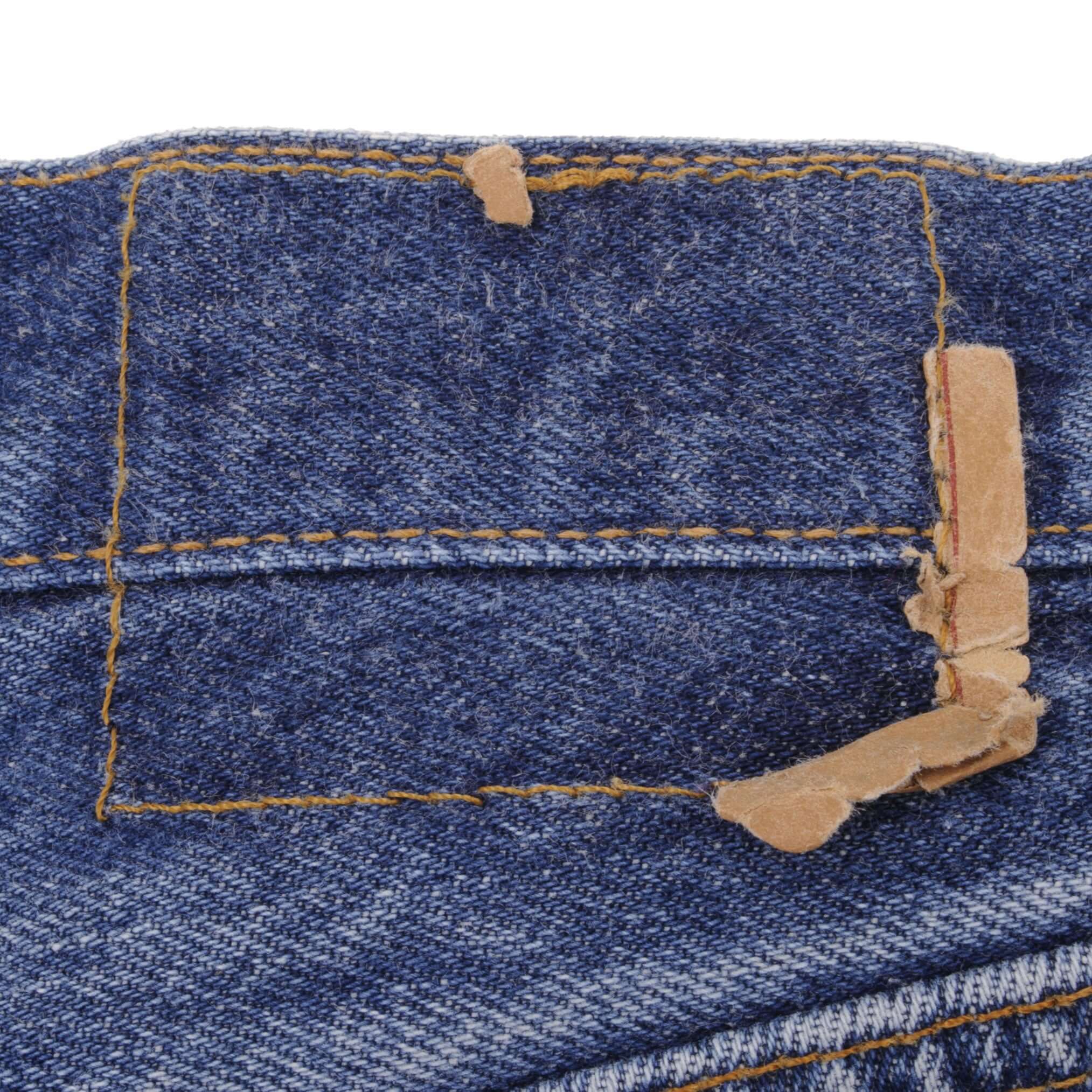 Beautiful Indigo Levis 501 jeans 1980s Made in USA with Medium Wash.  Size on tag 35X32 Actual Size 32X28  Back Button #522