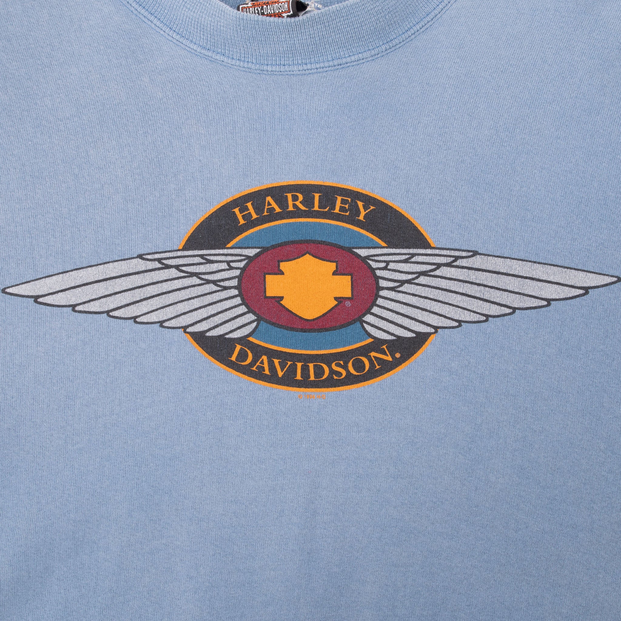 VINTAGE HARLEY DAVIDSON ALBUQUERQUE BLUE CREWNECK SWEATSHIRT 1996 LARGE