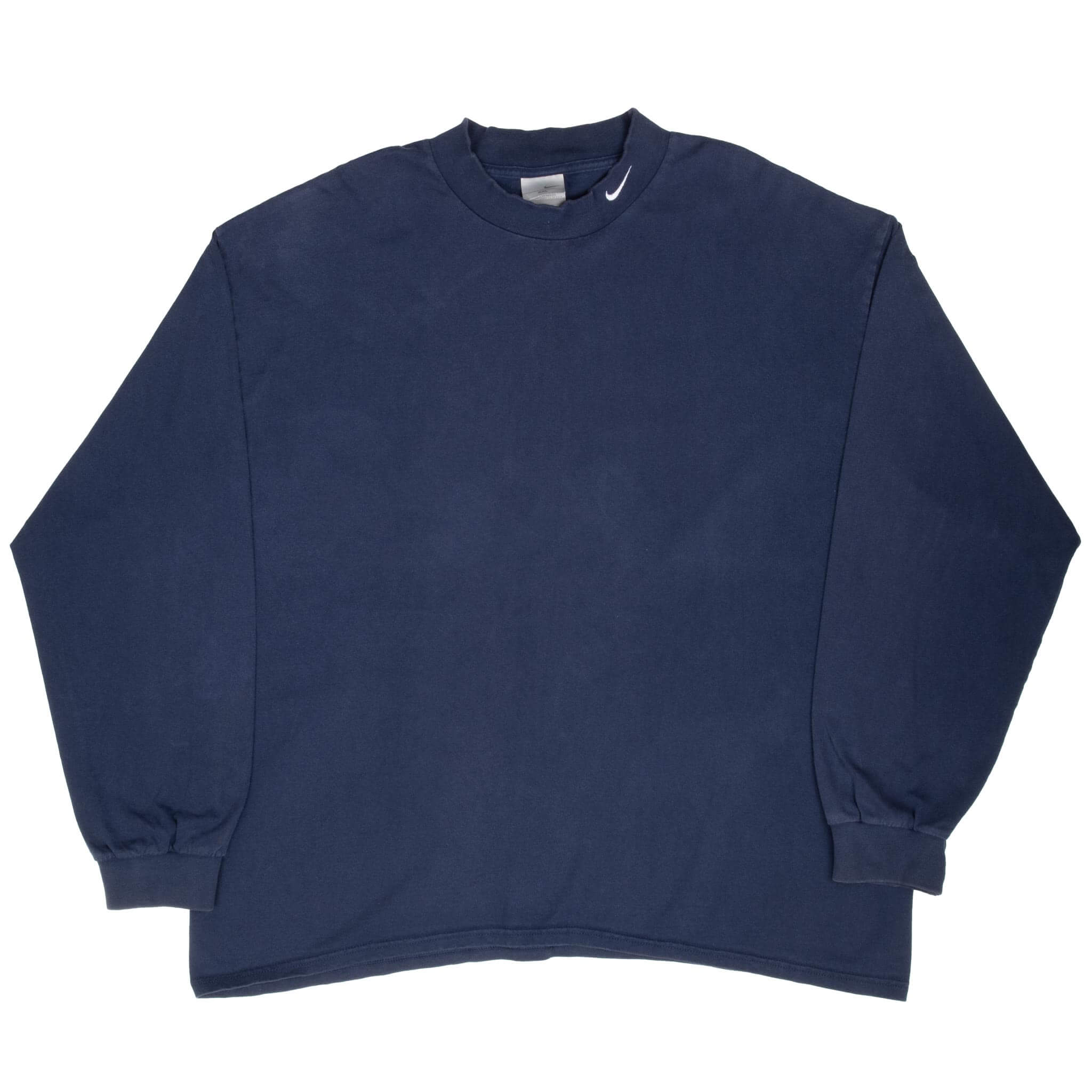 Vintage Nike Navy Blue Long Sleeve Turtle Neck Tee Shirt 2000S Size 2XL