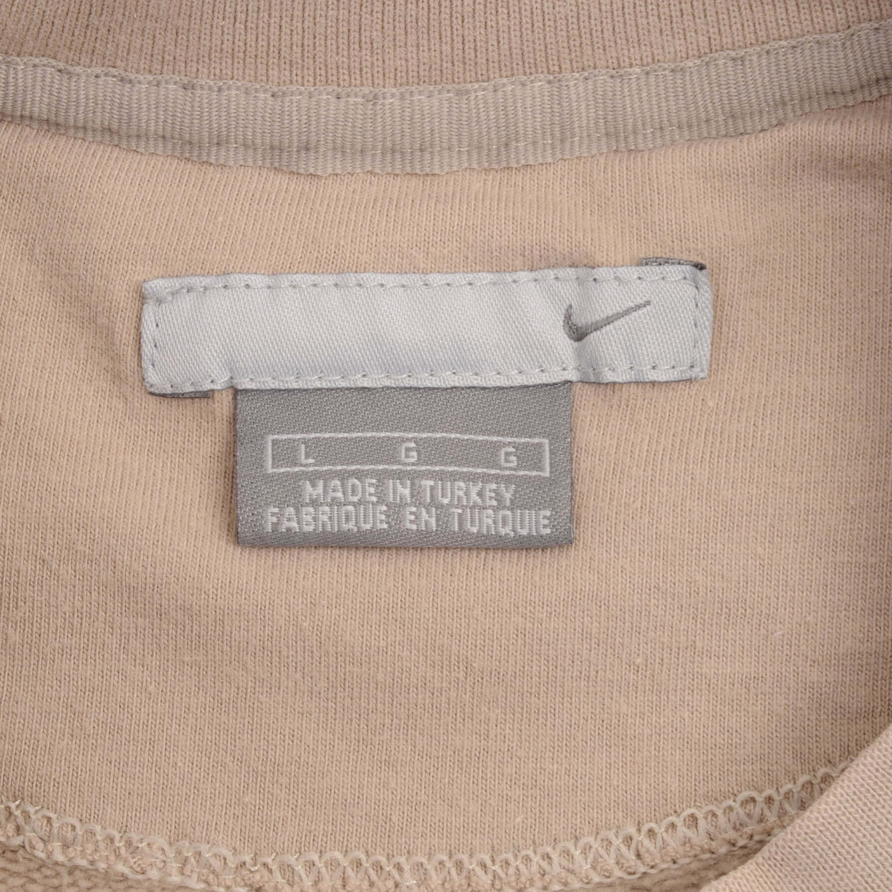 Vintage Nike Classic Swoosh Beige Sweatshirt 2000S Size Large