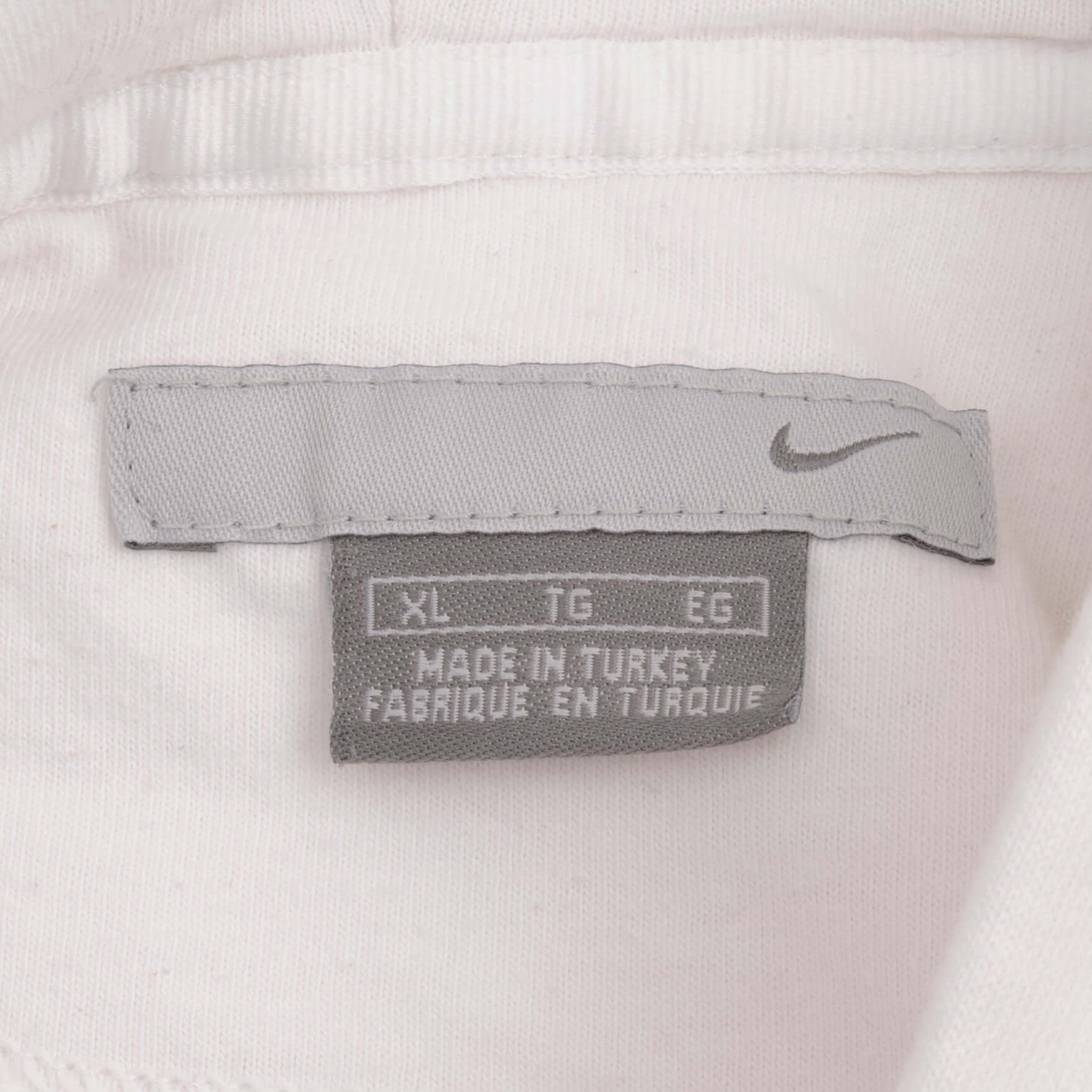 Vintage Nike Spellout Swoosh White Hoodie Sweatshirt 2000S Size XL