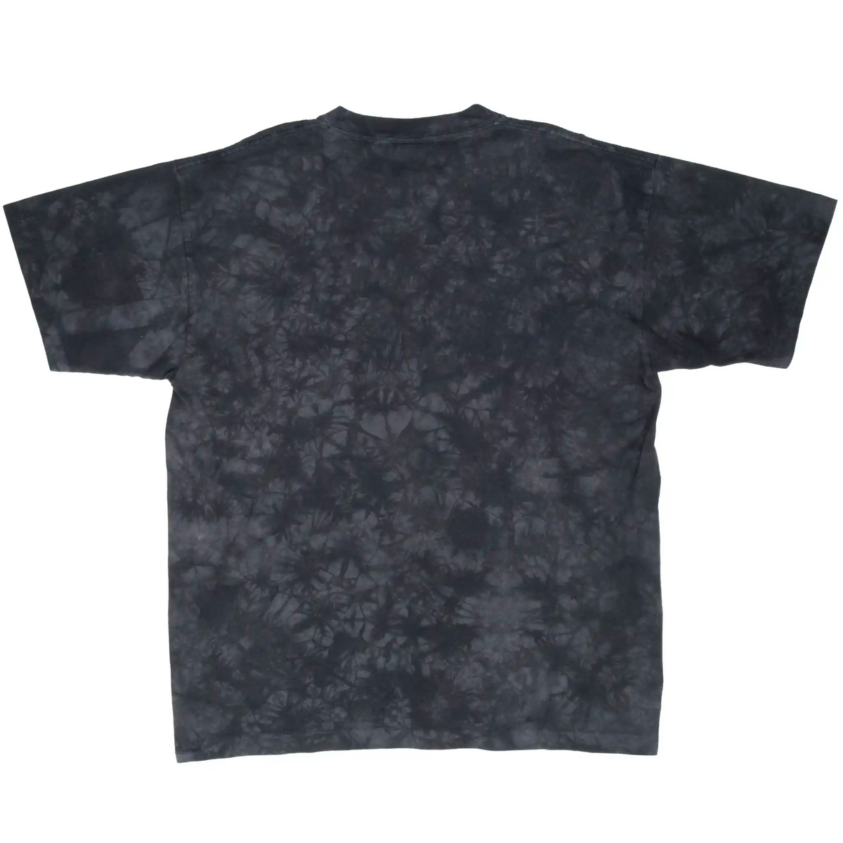 Back of black and gray tie-dye Jimmy Page T-shirt with no graphic