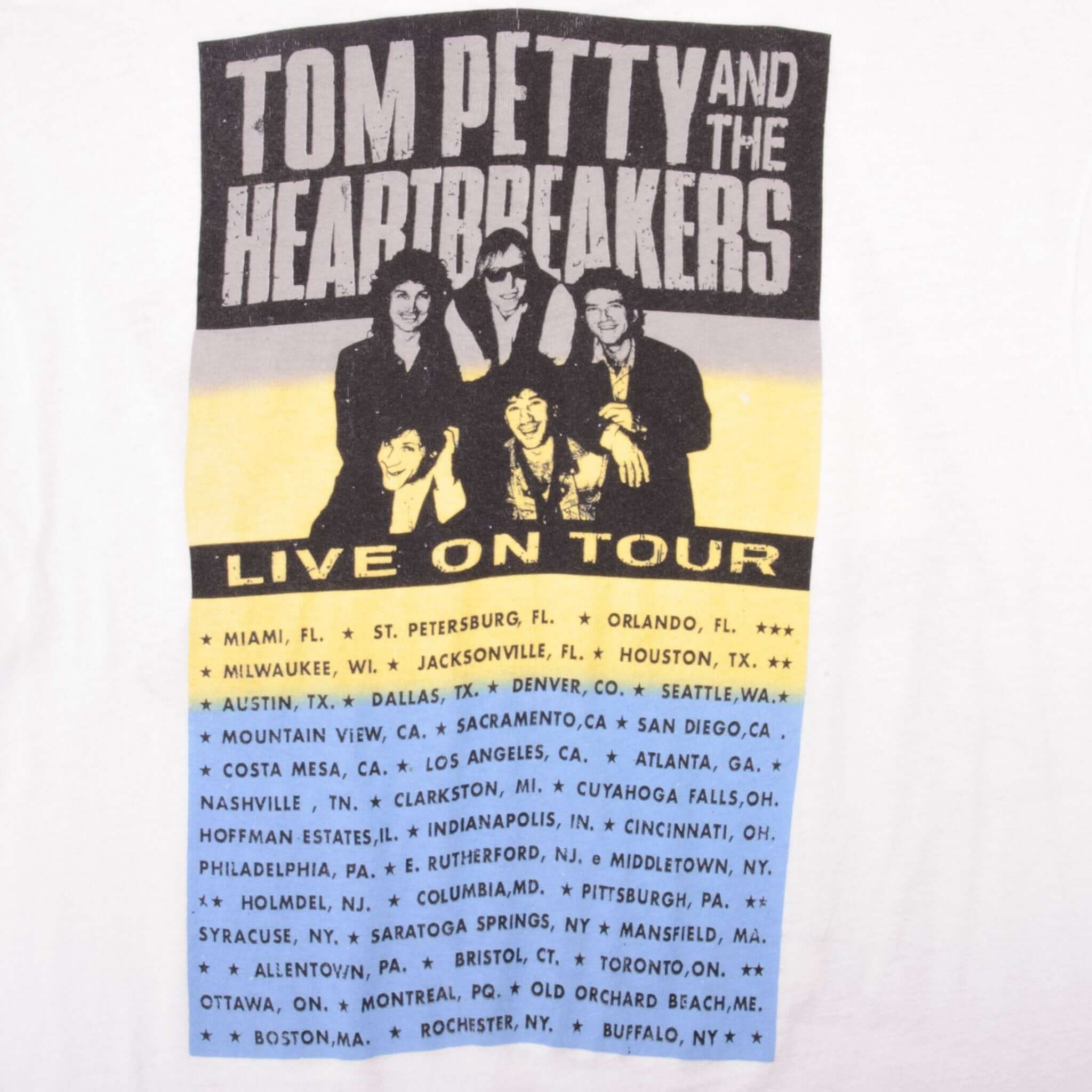 Vintage Tom Petty And The Heartbreakers 1989 Tee Shirt Size Large Made In USA With Single Stitch Sleeves