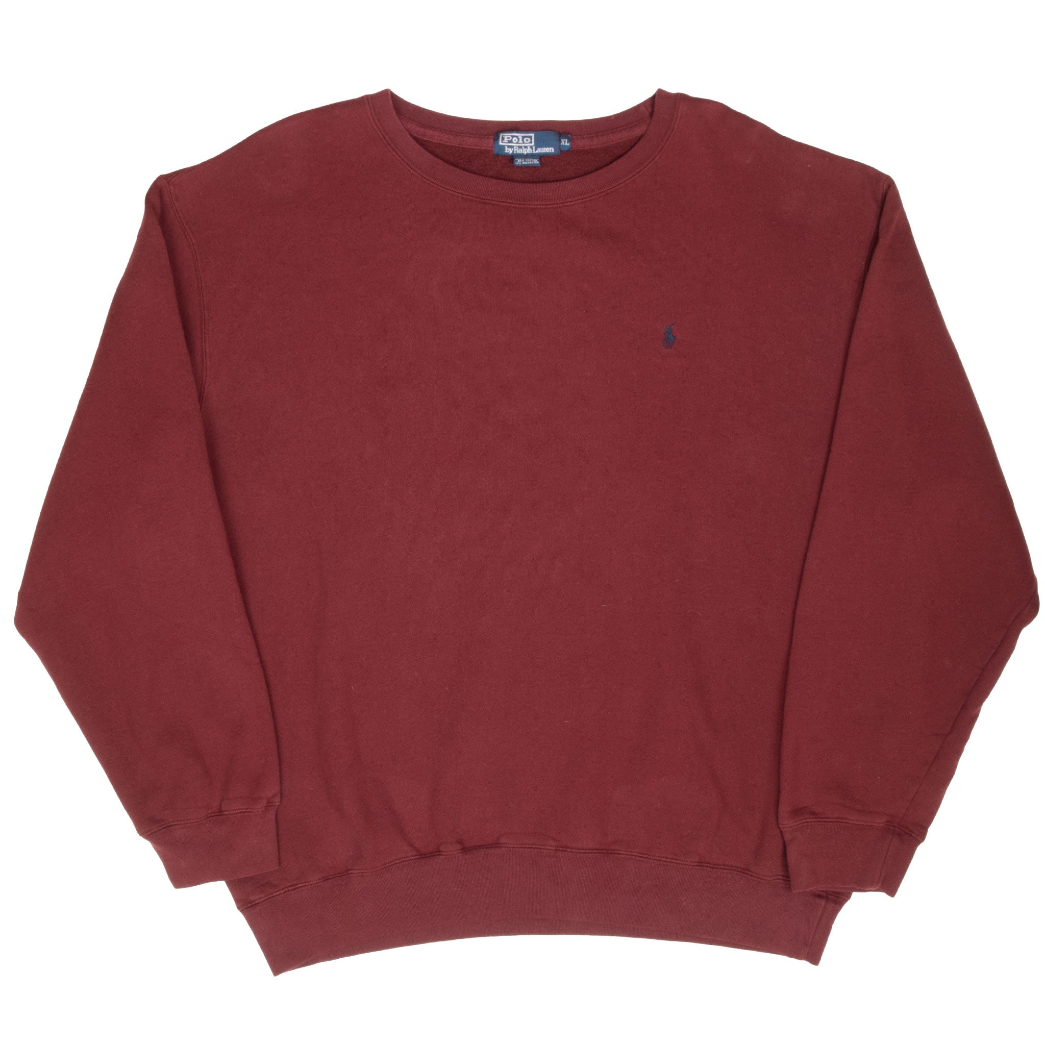 Vintage Ralph Lauren 1990S Classic Burgundy Crewneck Sweatshirt Size XL