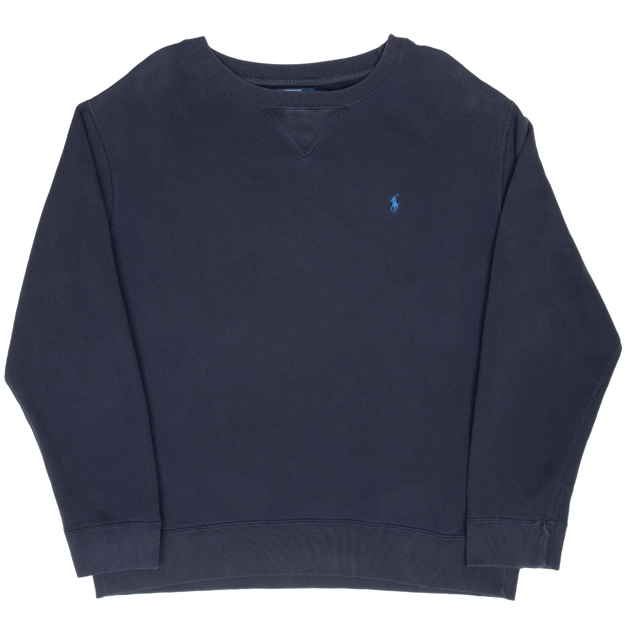 Vintage Ralph Lauren 1990S Classic Navy Blue Crewneck Sweatshirt Size XL