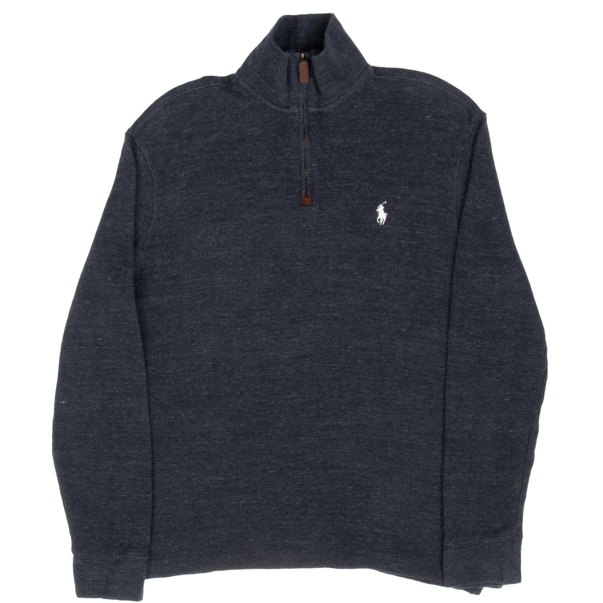 Polo Ralph Lauren Dark Grey Quarter 1/4 Zip Sweater Size Small