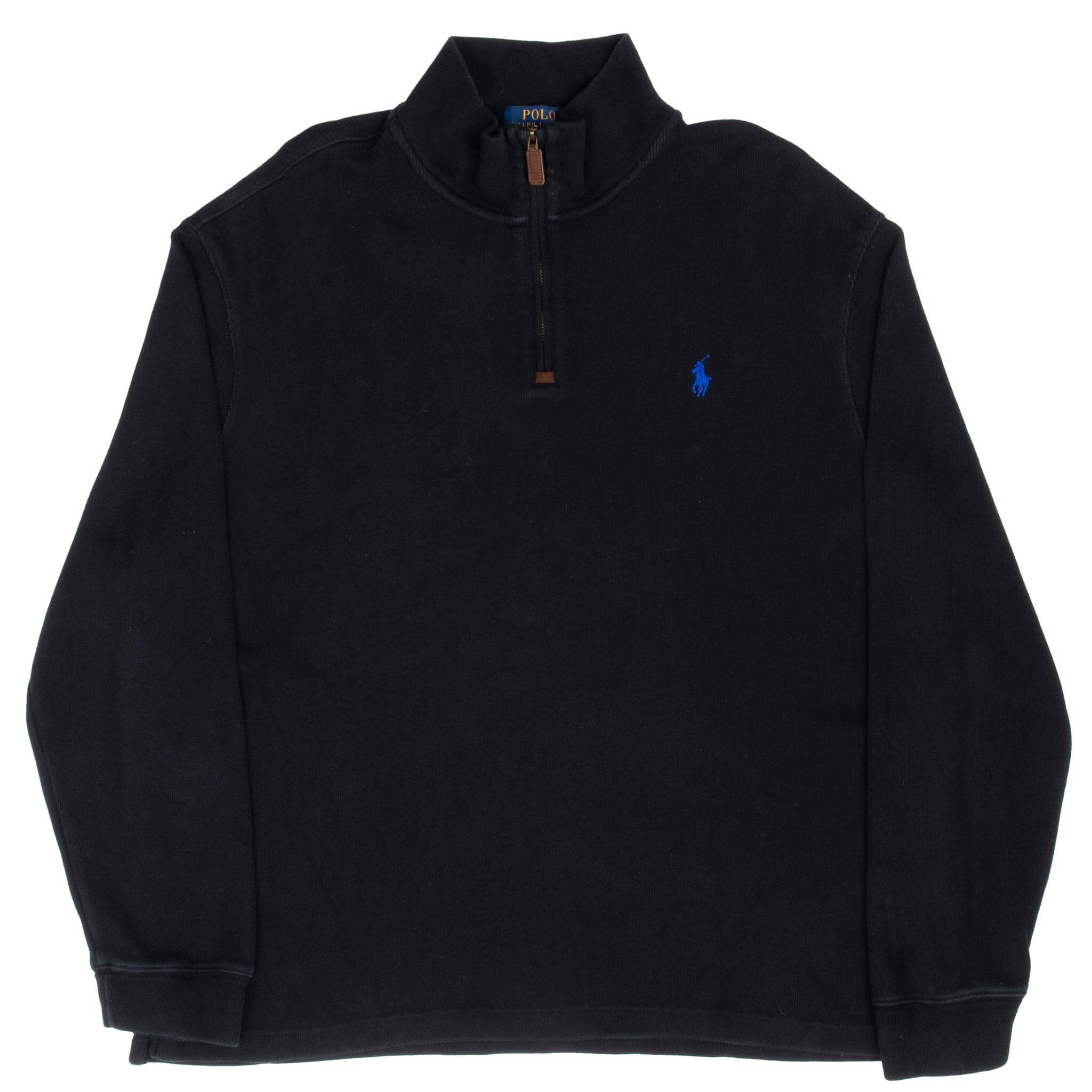 Polo Ralph Lauren Black Quarter 1/4 Zip Sweater Size Xl