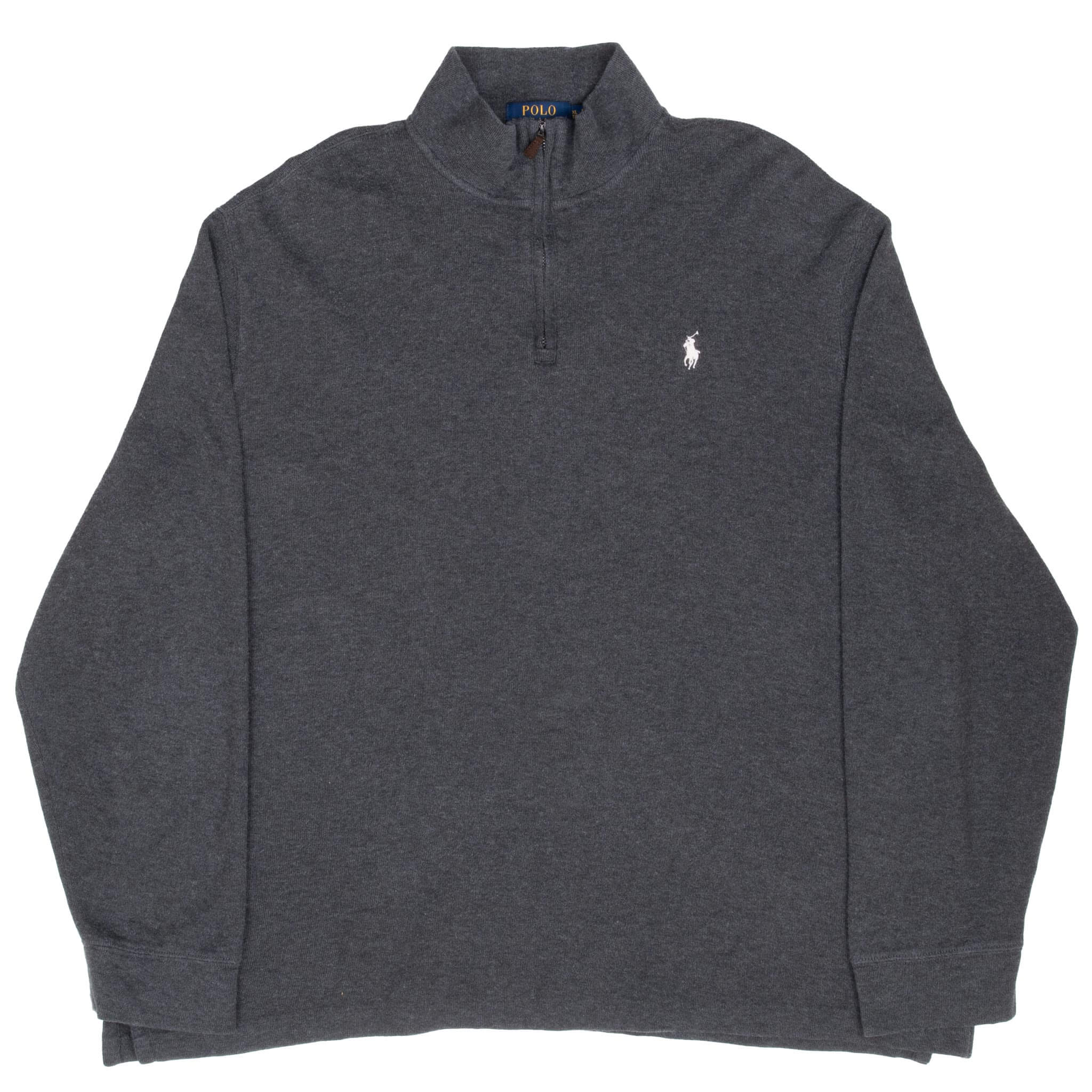 Polo Ralph Lauren Dark Grey Quarter 1/4 Zip Sweater Size XL