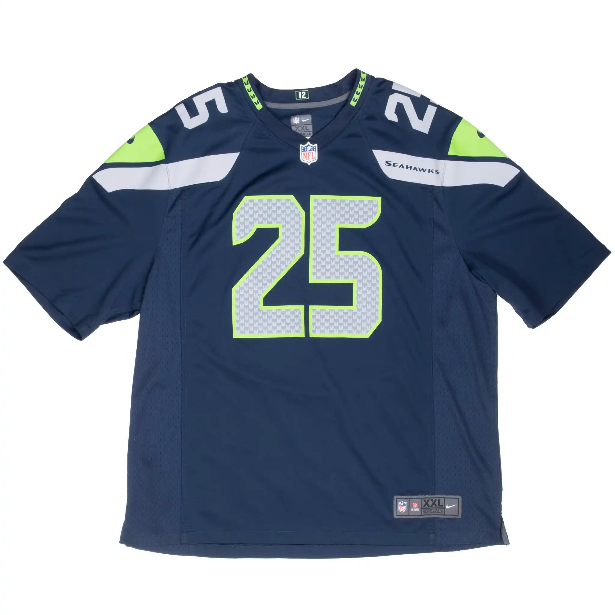 VINTAGE NFL SEATTLE SEAHAWKS SHERMAN #25 NIKE JERSEY SIZE 2XL