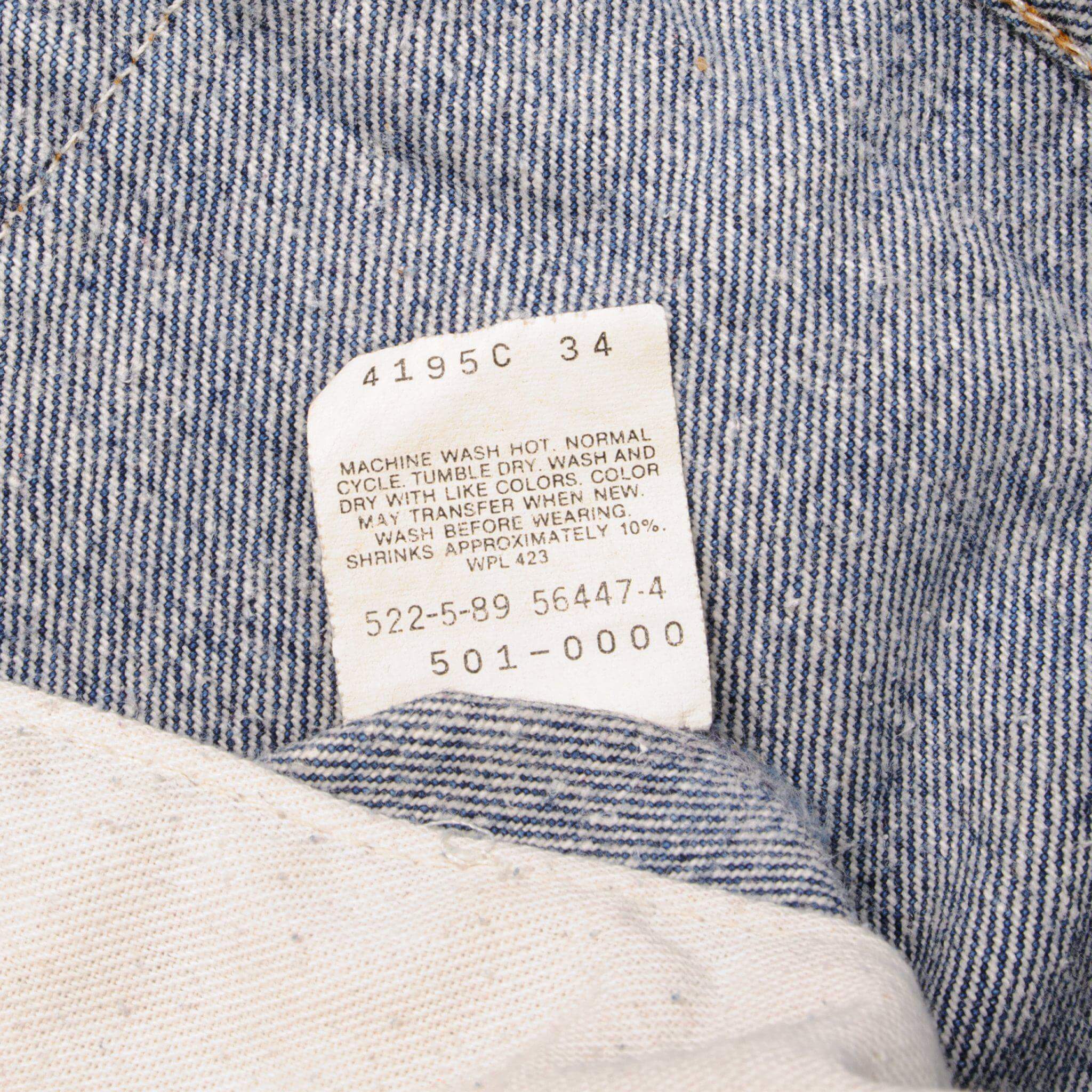 Levi's 501 Label Tag 1988-1993 80s 90s