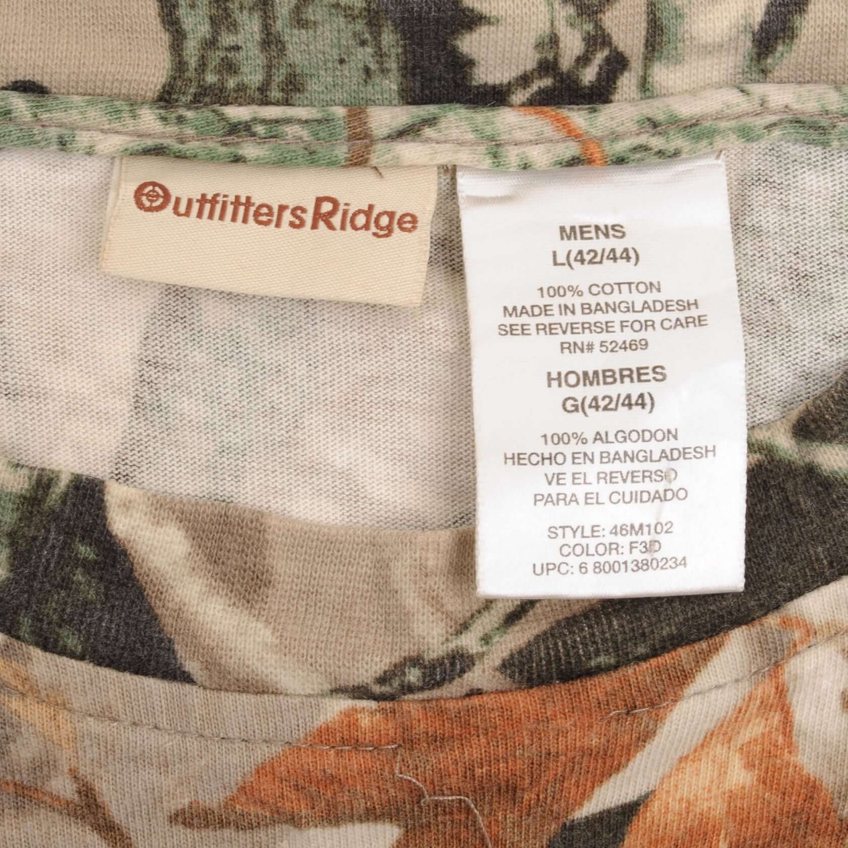 Vintage Hunting Fusion 3D Camo Long Sleeve Pocket Tee Shirt Size Large