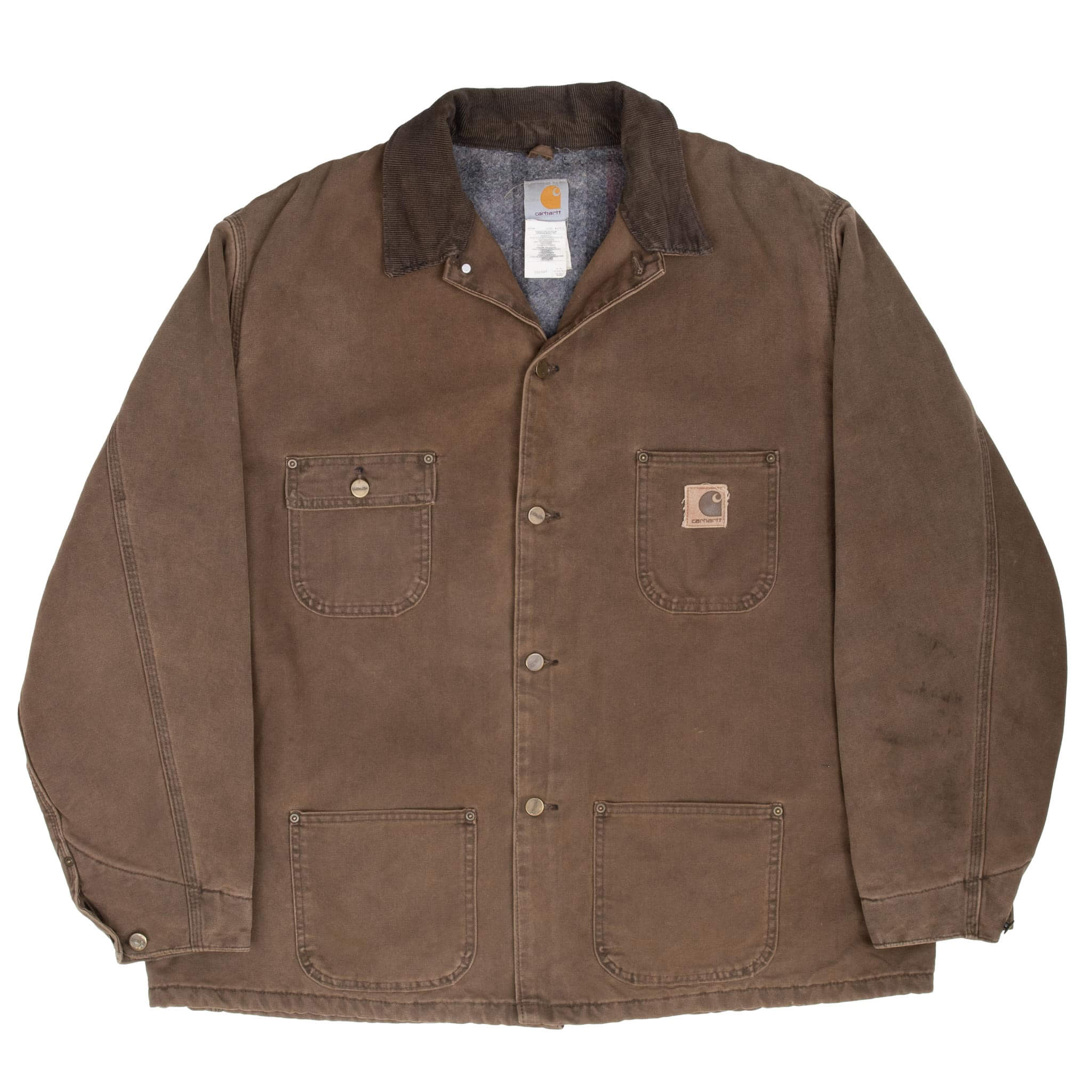 VINTAGE CARHARTT MICHIGAN BLANKET LINED DARK BROWN JACKET C02CHT 1990S 2XL TALL