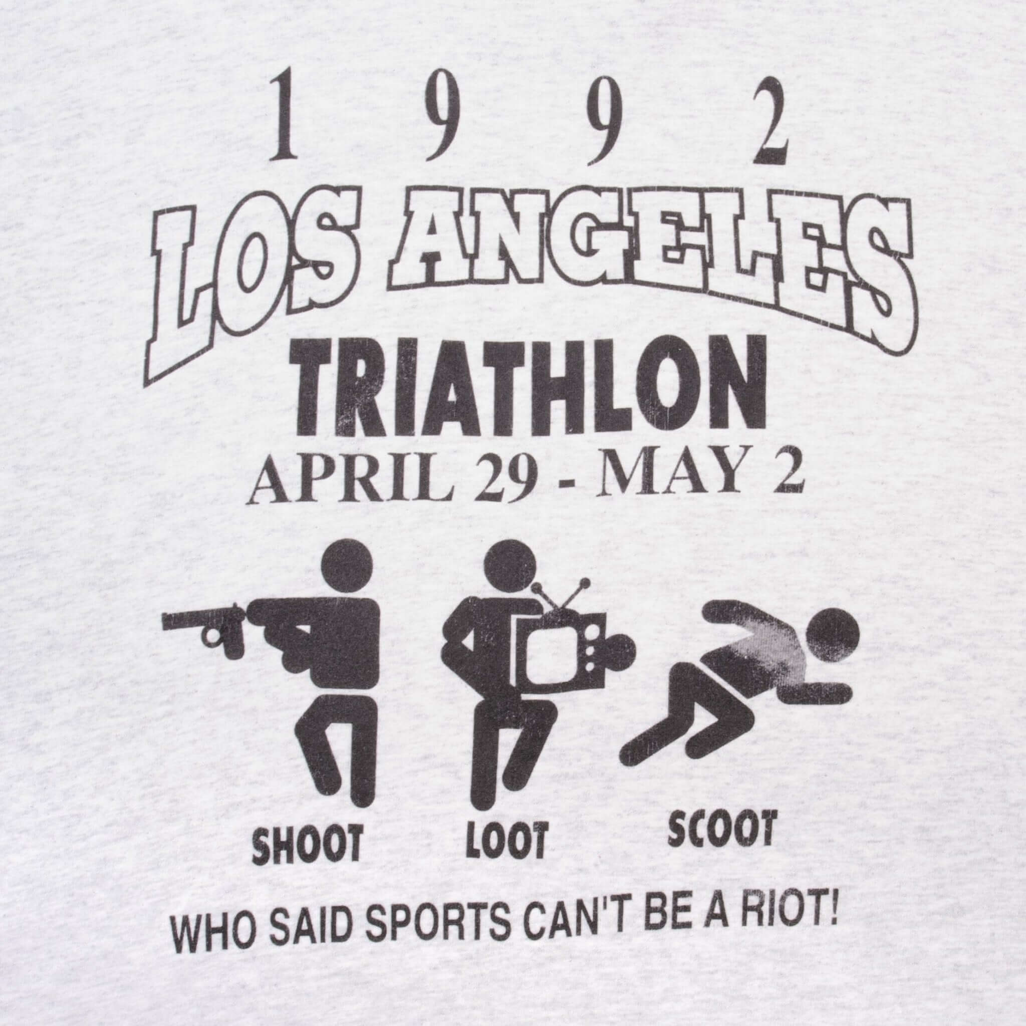VINTAGE LOS ANGELES 1992 TRIATHLON TEE SHIRT SIZE 2XL MADE IN USA