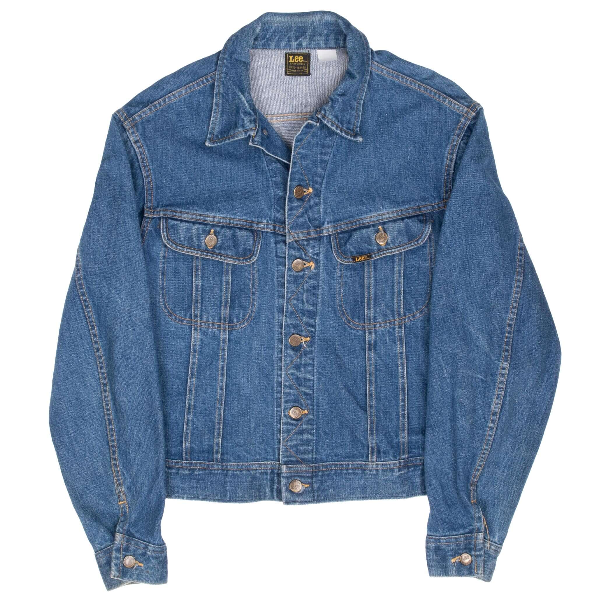 Vintage Lee Riders Patd-153438 2 Pockets Sanforized Denim Jacket 1970S Size 44 Made In Usa