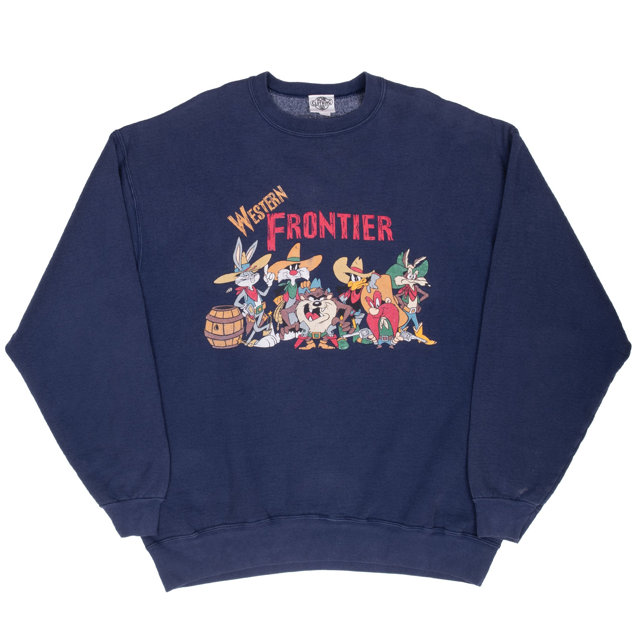 Vintage Looney Tunes Western Frontier Sweatshirt 1991 Size XL Made In Usa