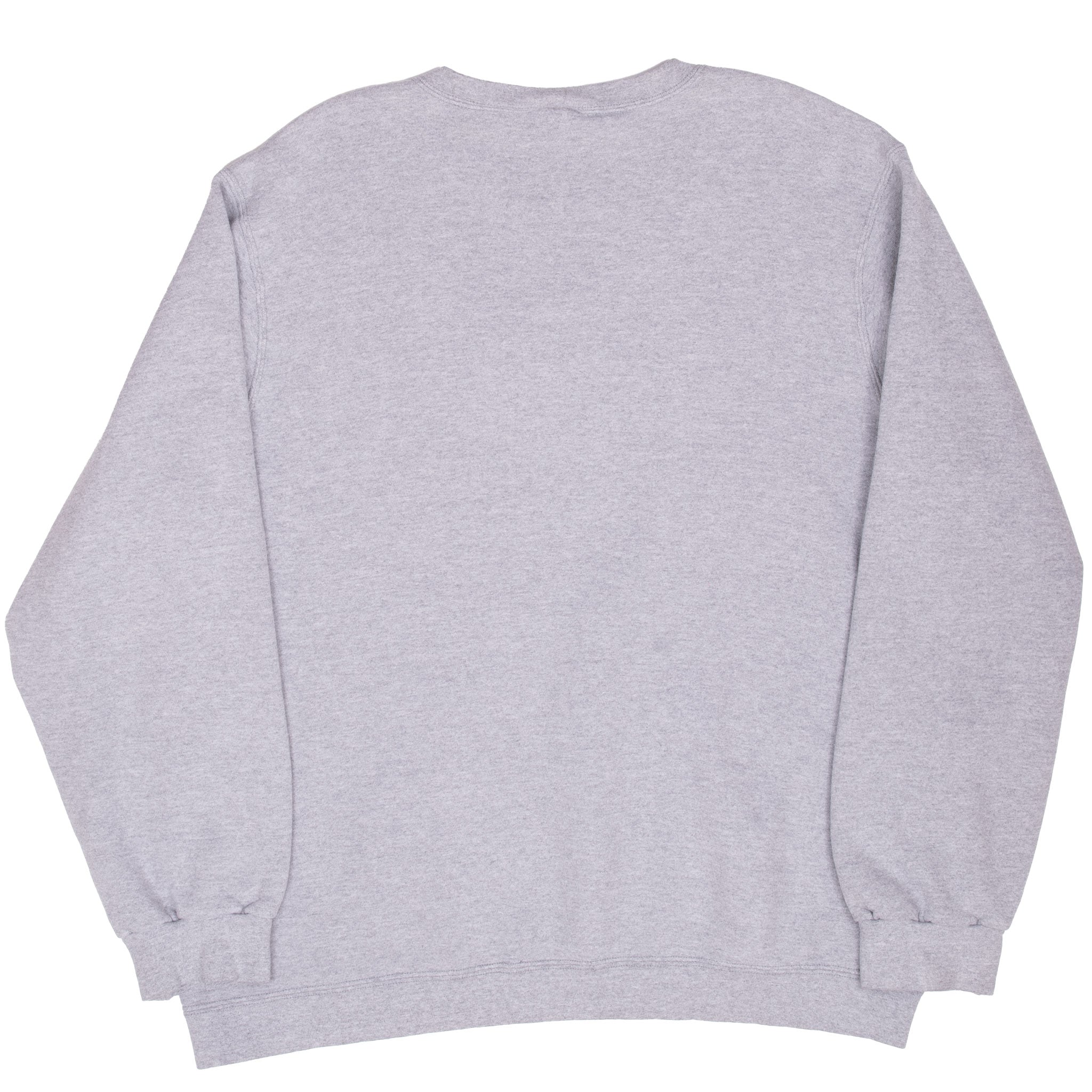 Vintage Nike Athletics Leather Patch Grey Sweatshirt 1990S Size XL Made In USA