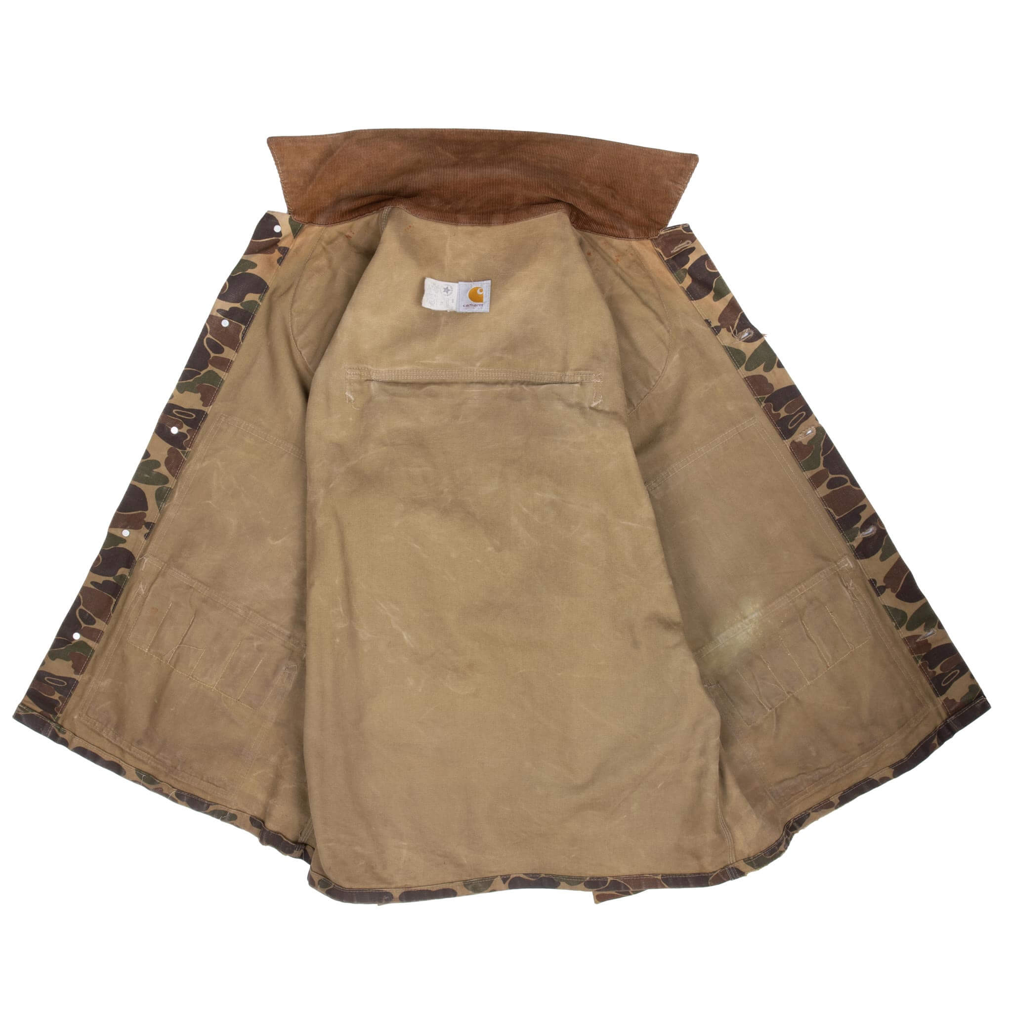 Vintage Carhartt Duck Camo Hunter Jacket Cu253 Size XL Union Made In Usa