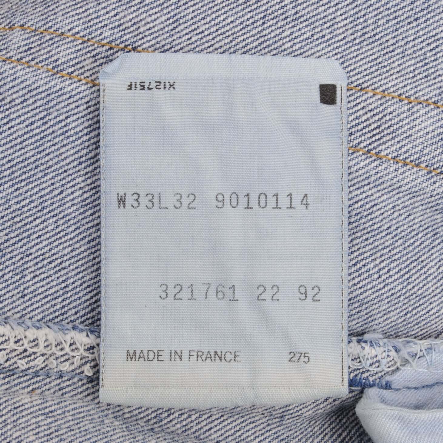 Beautiful Indigo Levis 501 Woman High Waist Also Called 901 Jeans 1990s Made in France with Medium Wash Preshrunk Deadstock Size on tag 30X32 Back Button #275