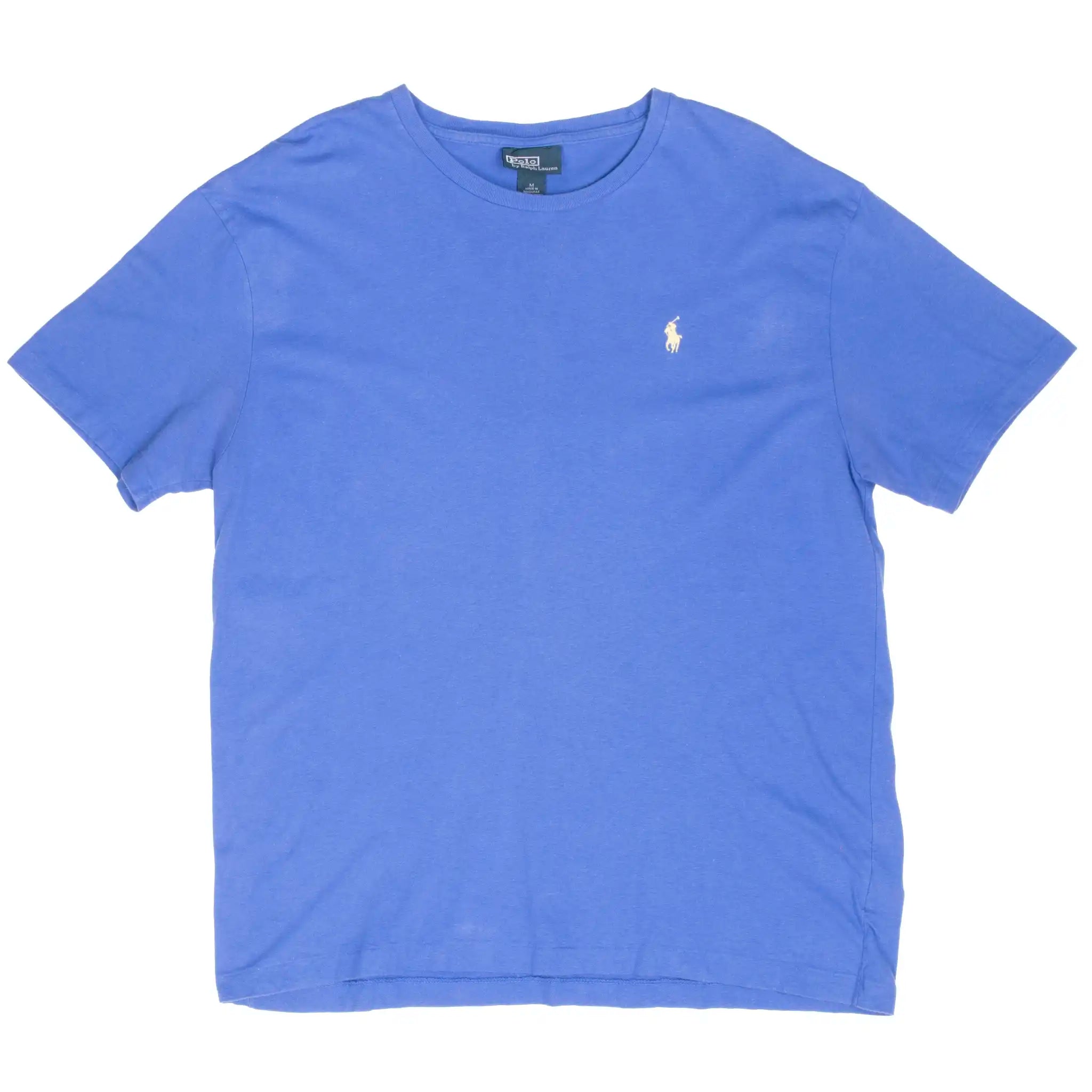 VINTAGE POLO RALPH LAUREN CLASSIC BLUE TEE SHIRT 1990S MEDIUM