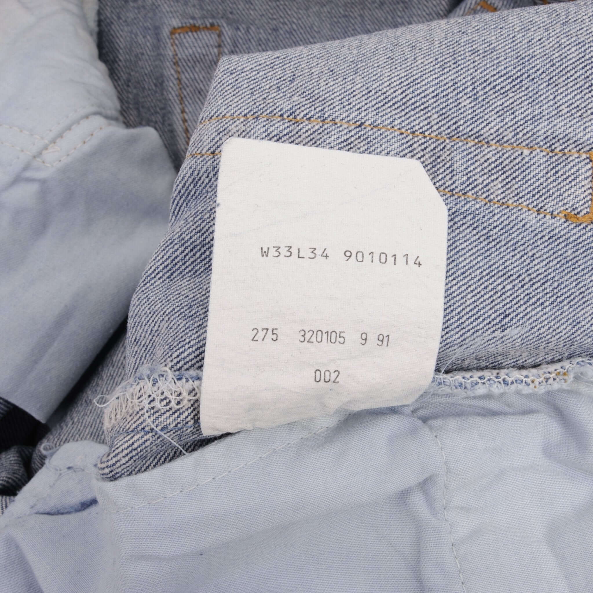 Beautiful Indigo Levis 501 Woman High Waist Also Called 901 Jeans 1980s Made in France with Medium Wash Preshrunk Deadstock With Tags Size on tag 33X34 Actual Size 30X33 Back Button #275