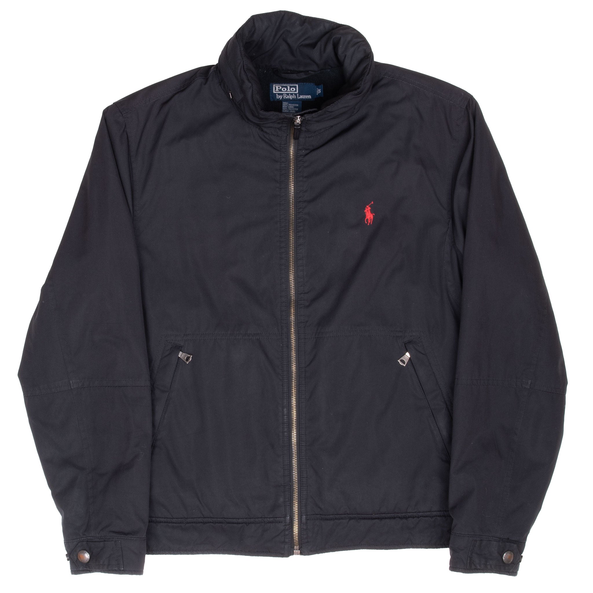 Vintage Polo Ralph Lauren Black Windbreaker Jacket 1990S Size Small