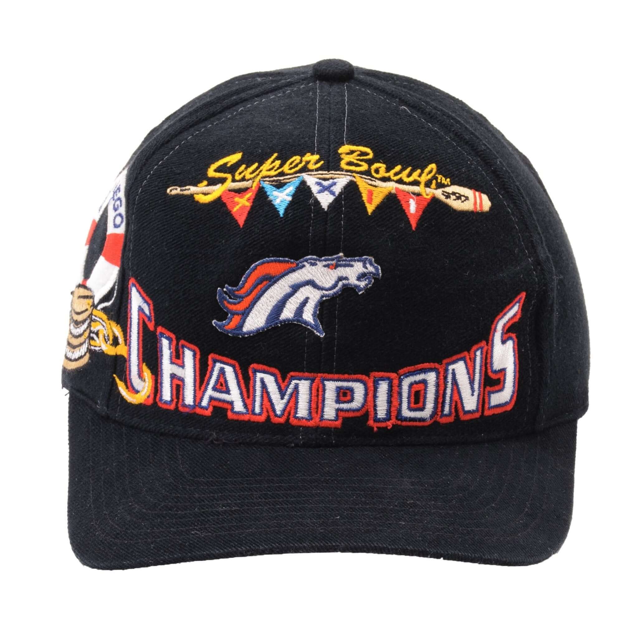 Vintage NFL Super Bowl XXXII Champions Denver Broncos San Diego California 1998 Logo Athletic Cap