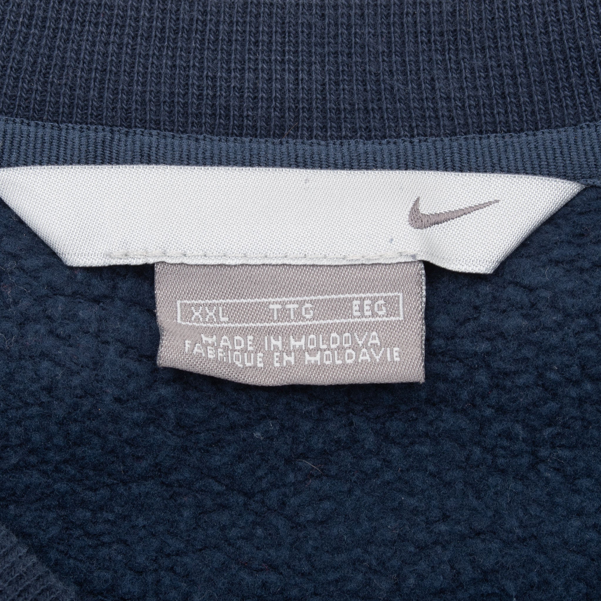 Vintage Nike Classic Swoosh Navy Blue Sweatshirt 2000S Size 2XL