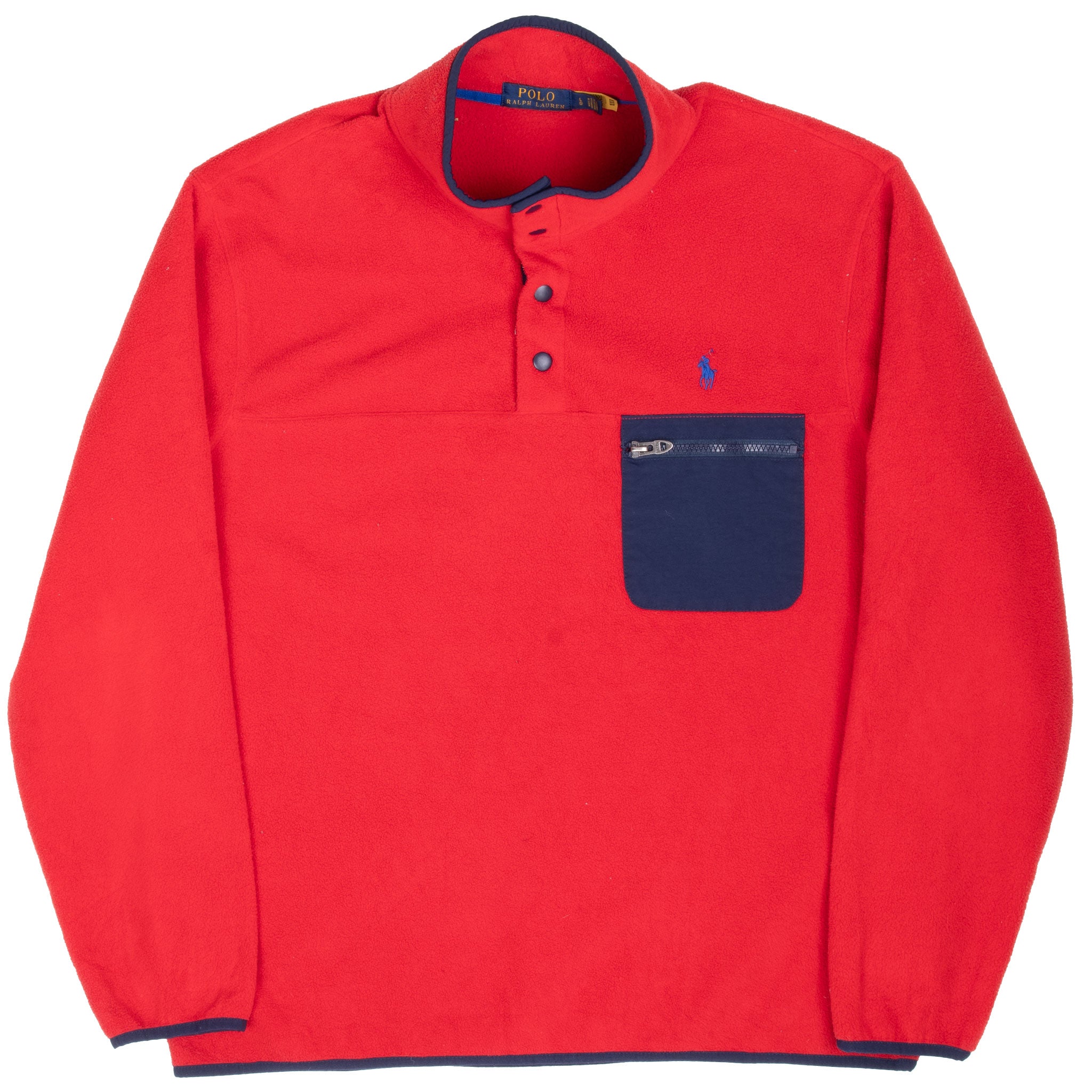 Vintage Ralph Lauren Red Pullover Fleece Jacket Size Large
