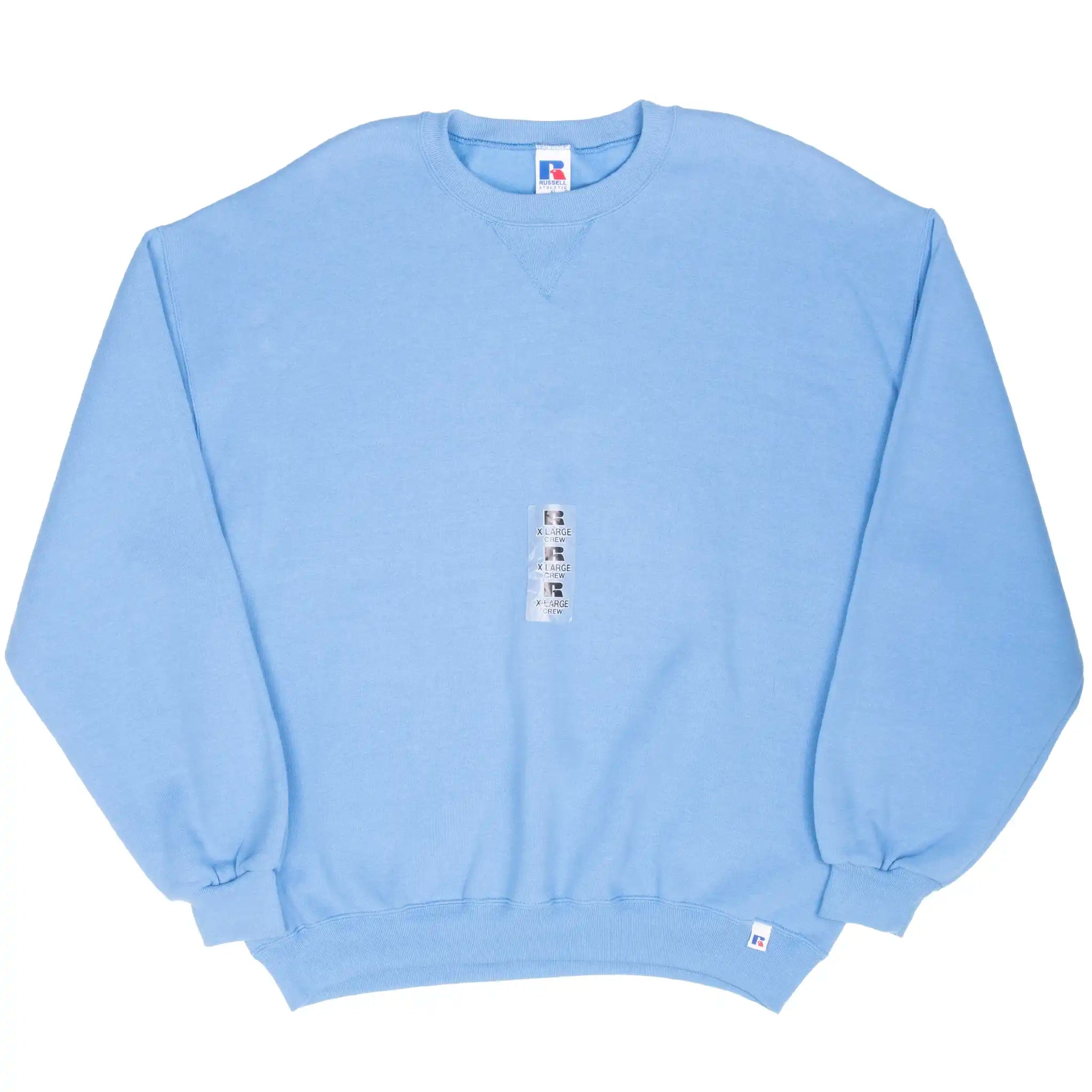 VINTAGE RUSSELL ATHLETIC BLANK BLUE SWEATSHIRT 1990S SIZE XL DEADSTOCK