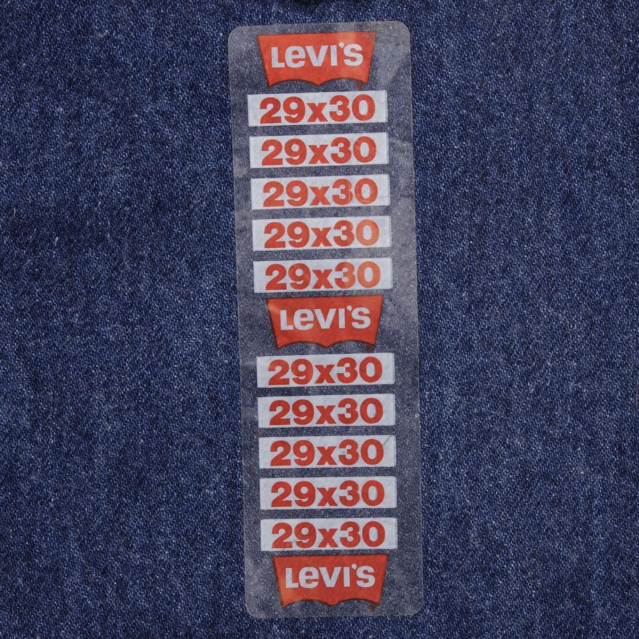 Vintage Levis 501 Preshrunk Indigo Blue Jeans 1987 Size W29 L30 Made In Usa Deadstock With Tags With A Dark Wash Size On Tag 29X32 Actual Size 29X30 Back Button #522