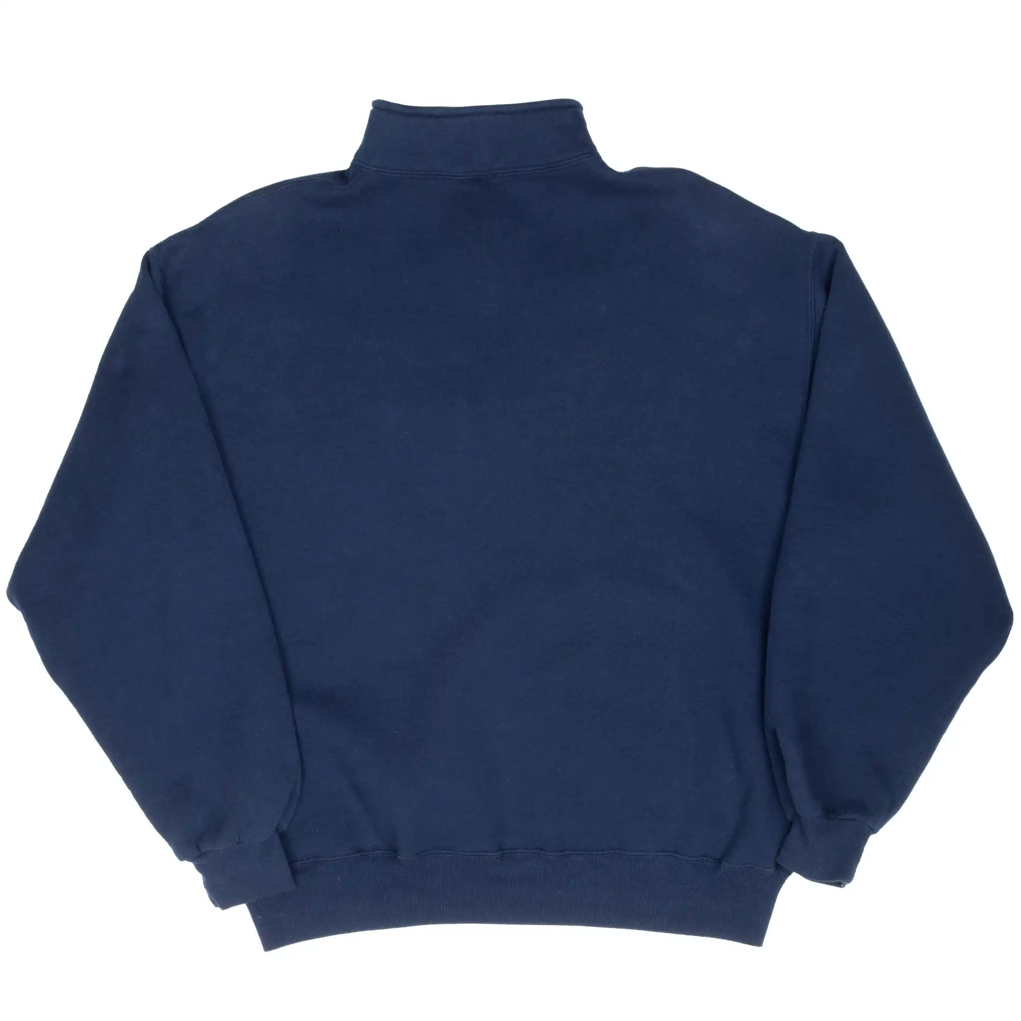 VINTAGE RUSSELL ATHLETIC NAVY BLUE QUARTER ZIP SWEATSHIRT 1990S LARGE MADE USA