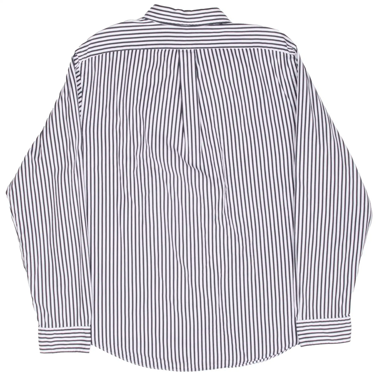 Back of Ralph Lauren black and white striped long-sleeve shirt